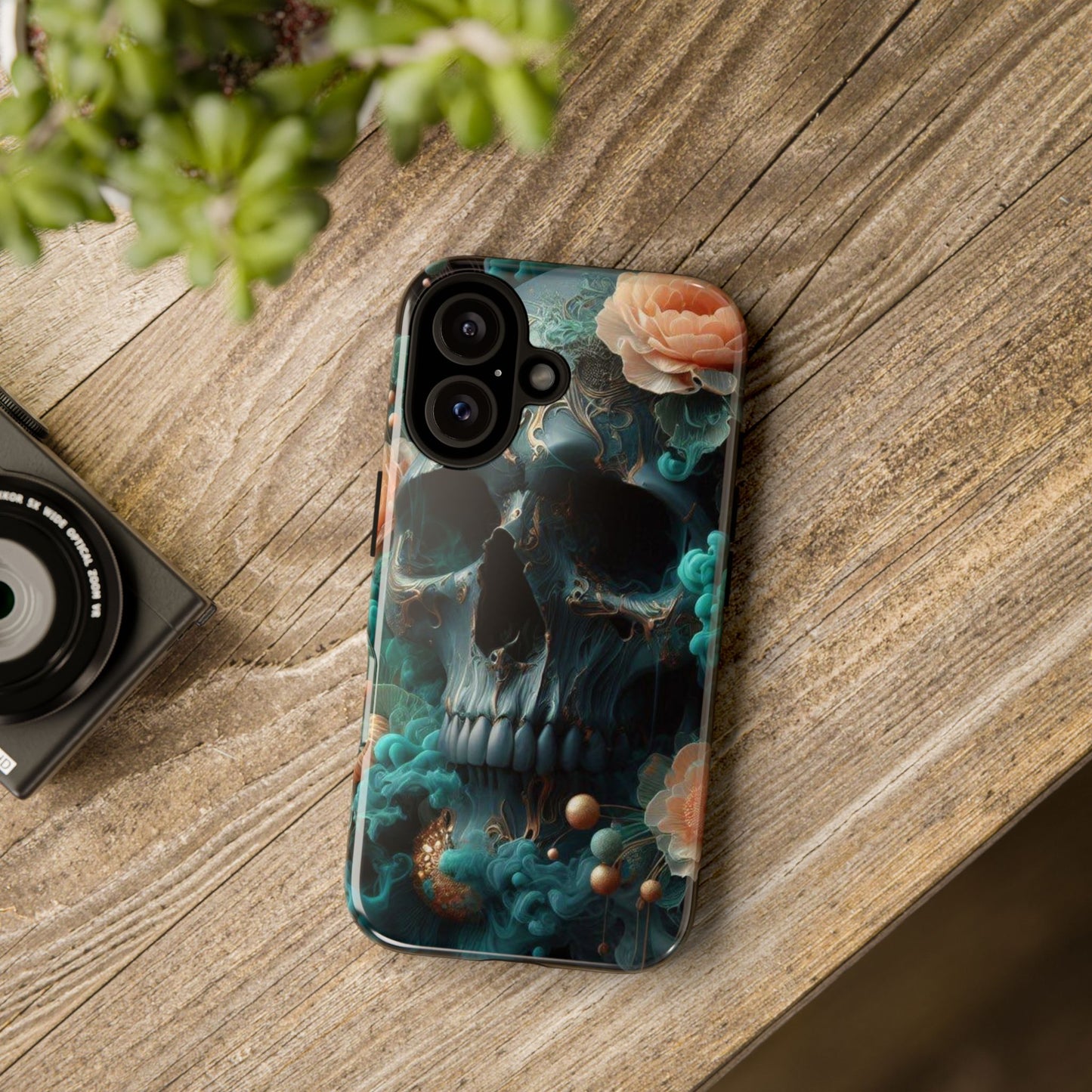 Tough Cases - teal skull