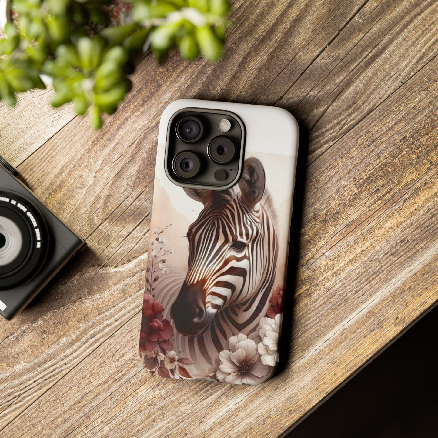 Phone Case Flower Frolicking Zebra Tough Case