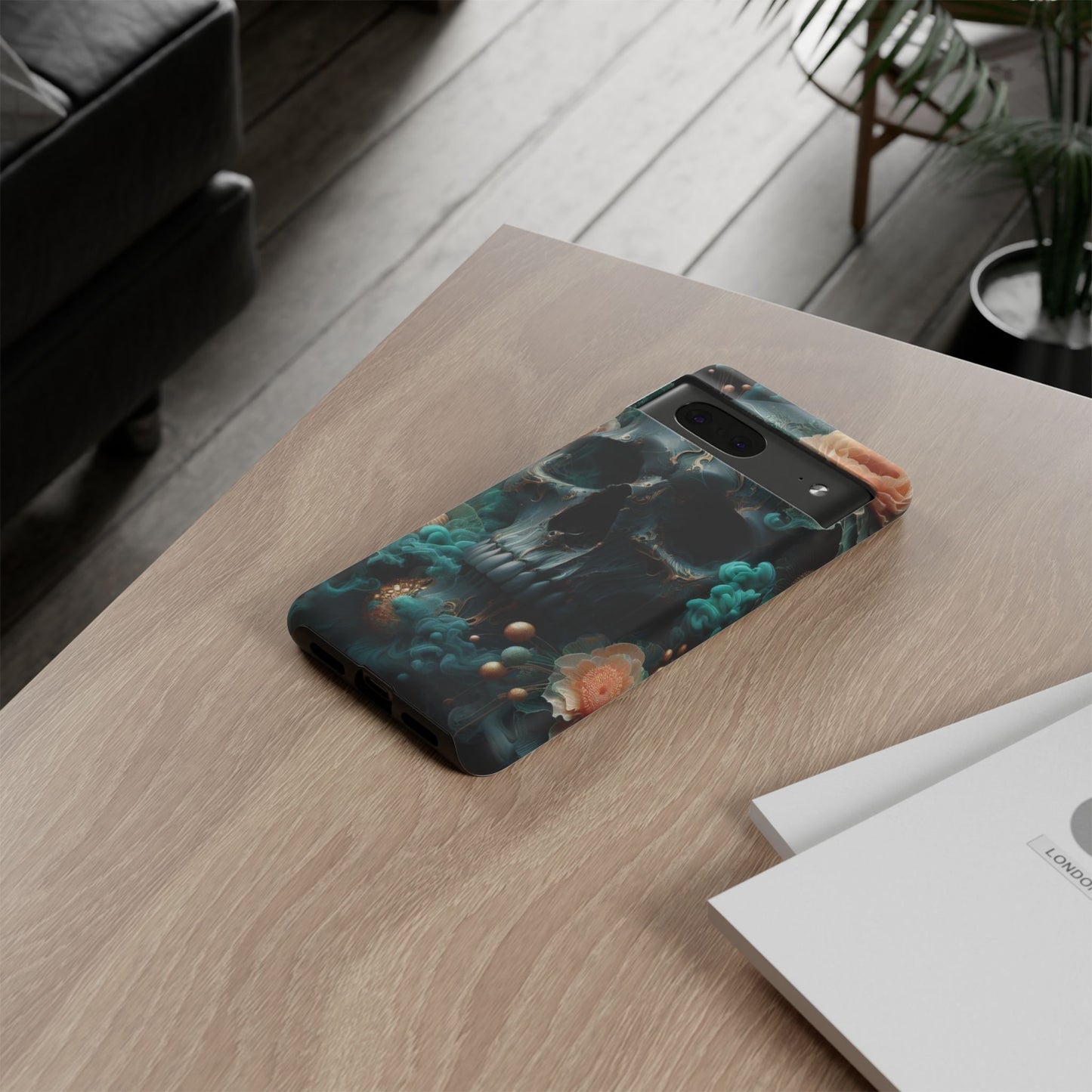 Tough Cases - teal skull