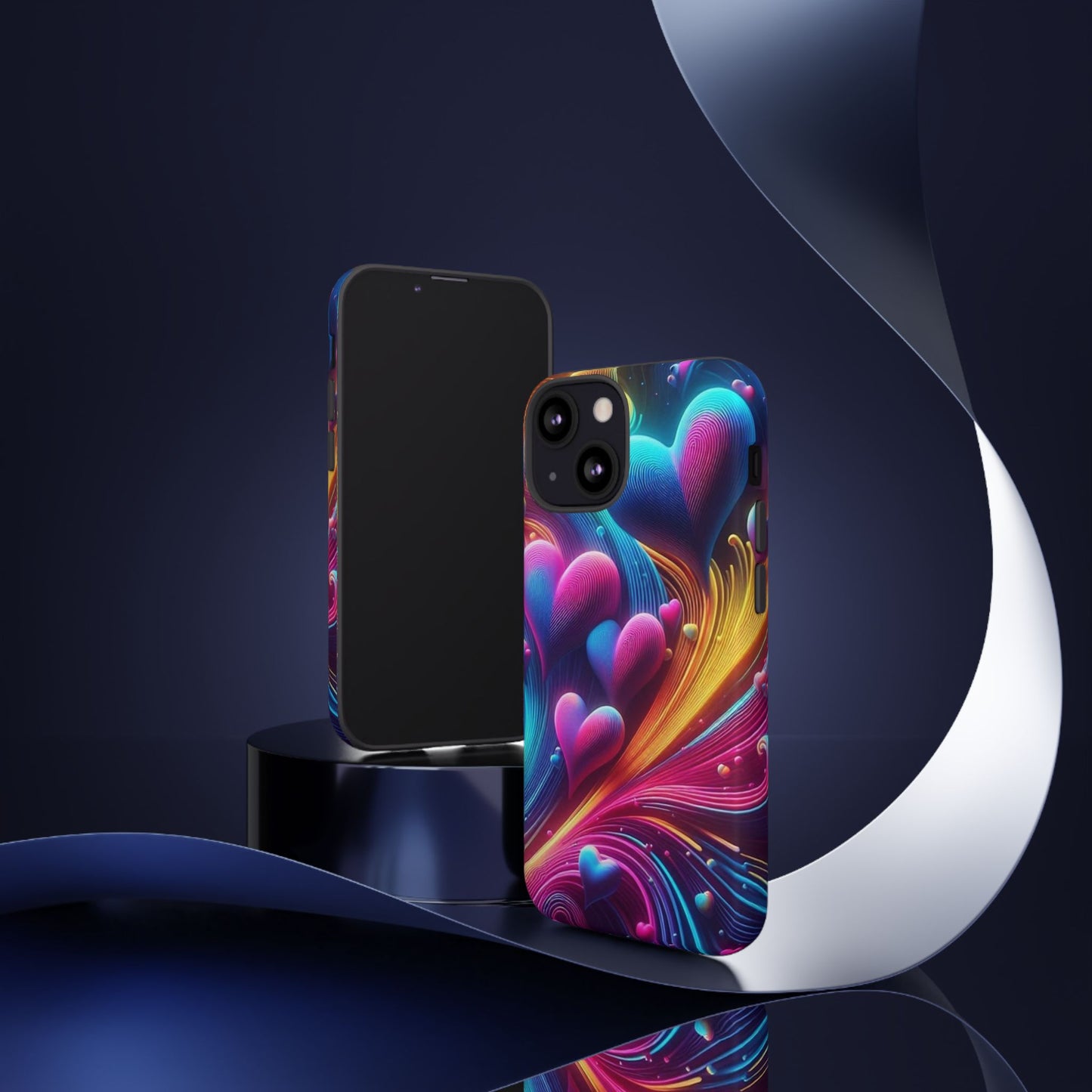 Phone Case - Floating Neon Hearts
