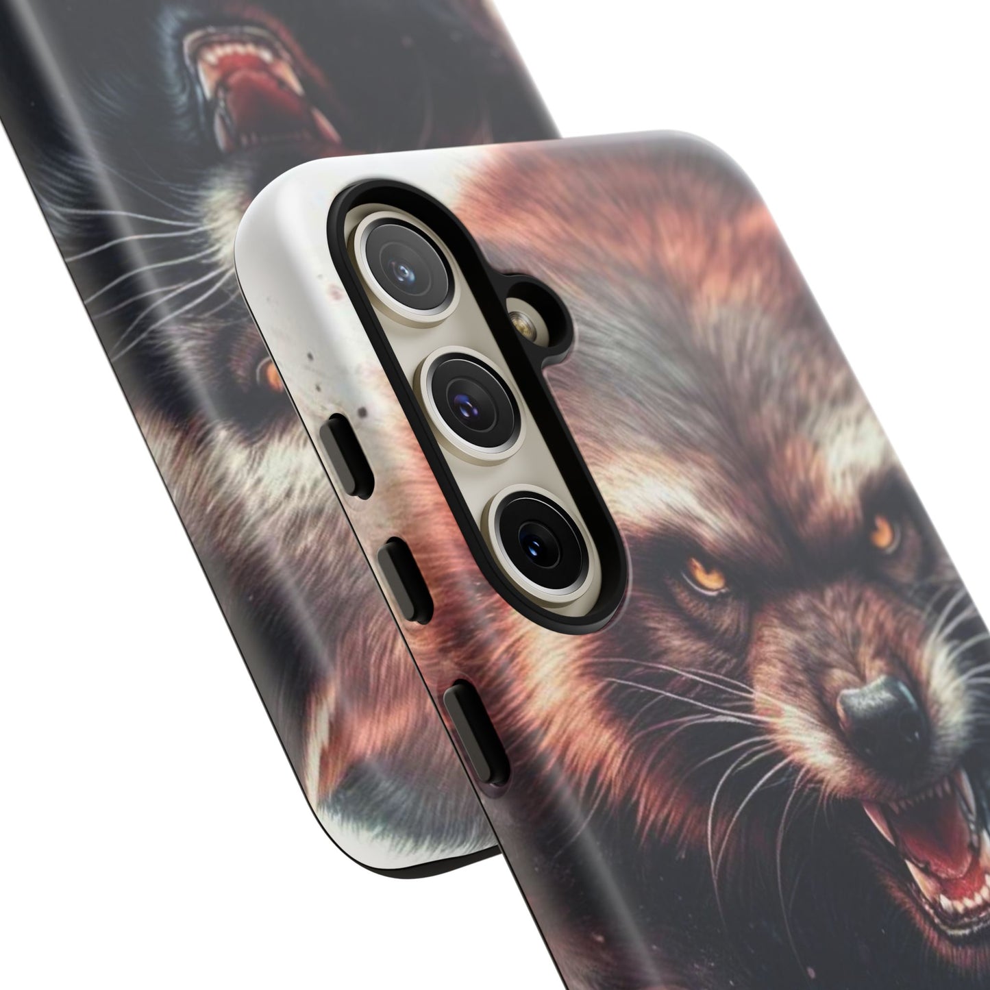 Wolverine snarling with claws out on a phone case.