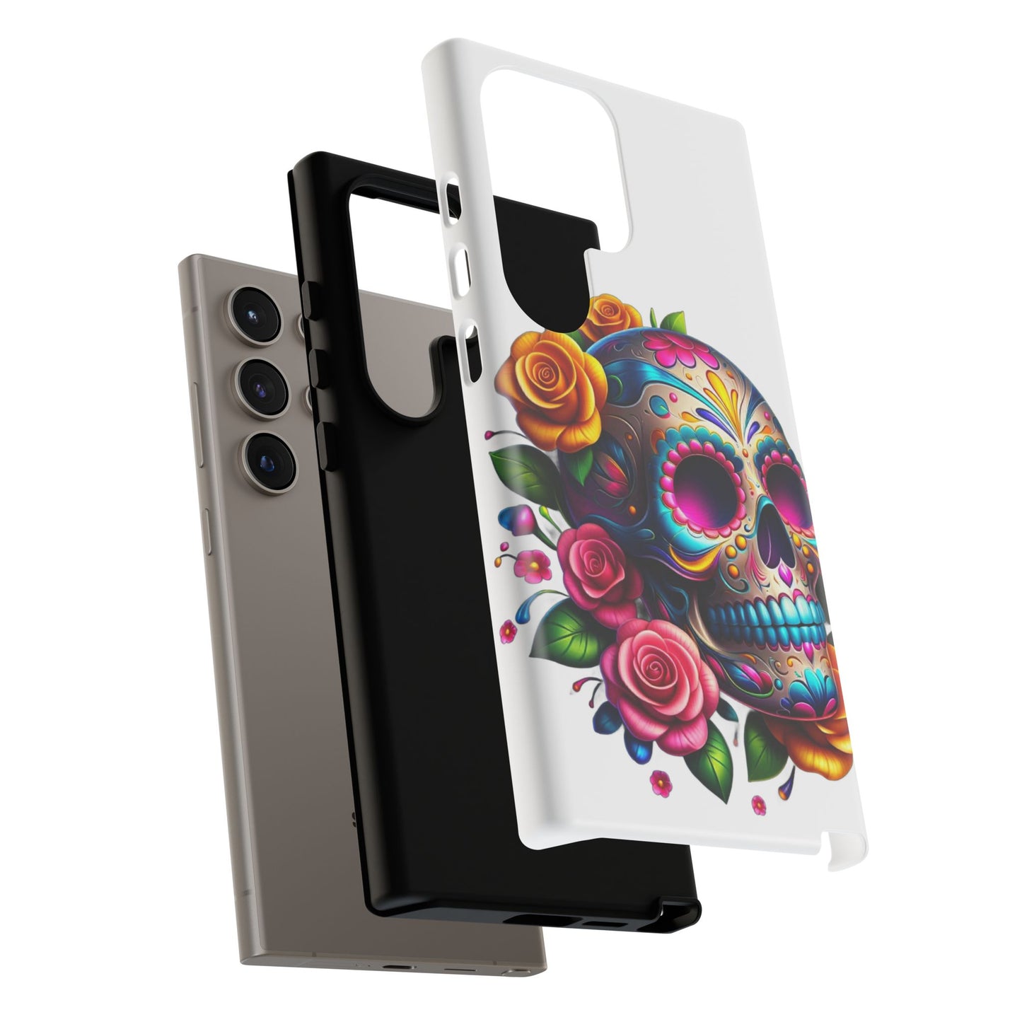 Phone Cases - Sugar Skull with Flowers Design