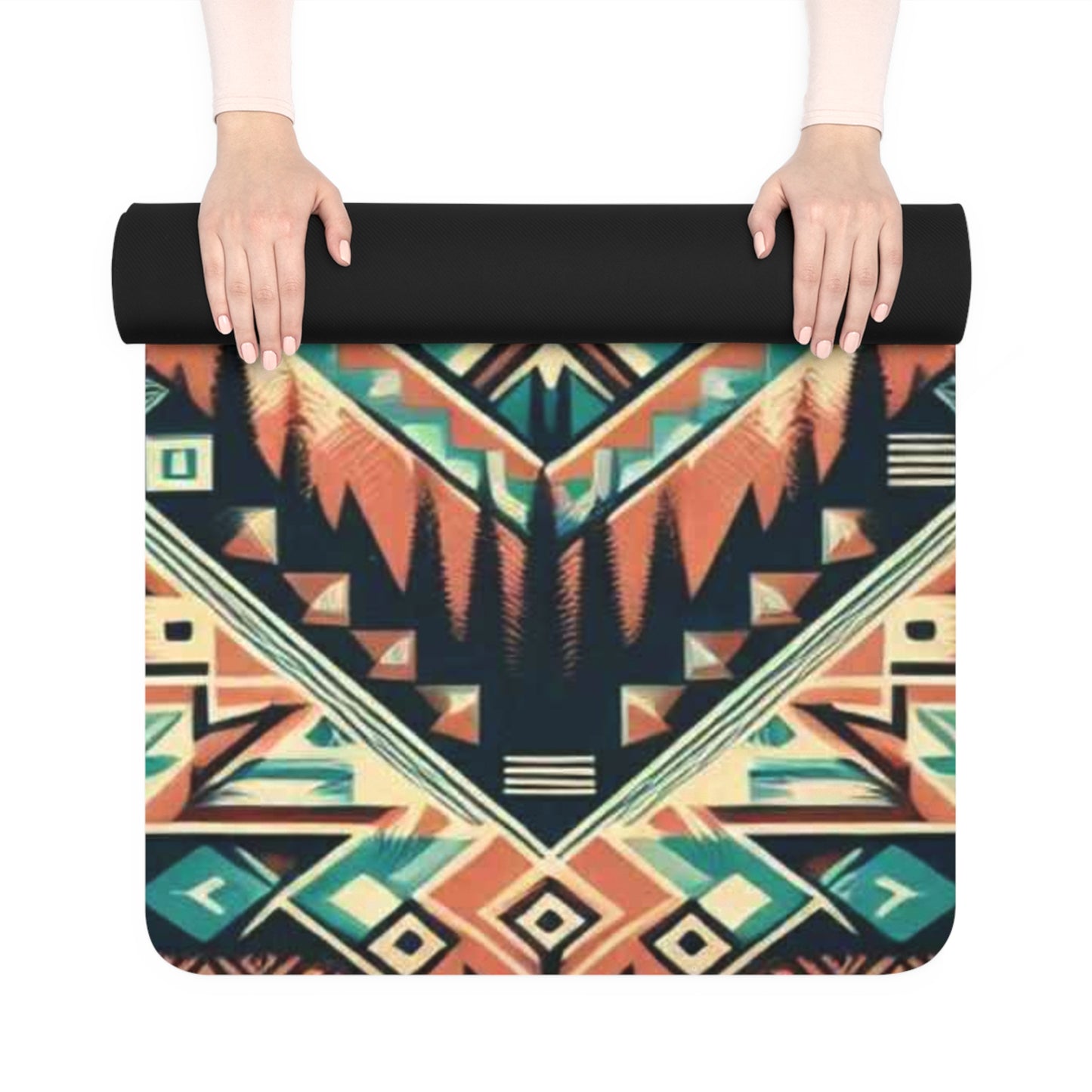 Rubber Yoga Mat - native print