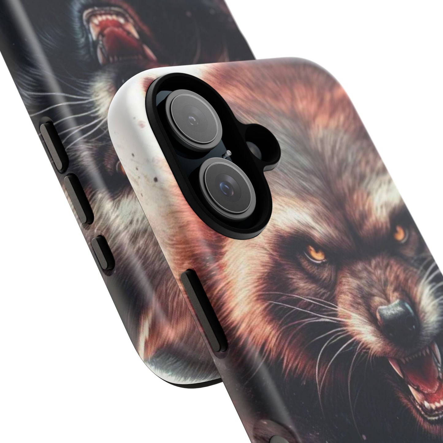 Wolverine snarling with claws out on a phone case.