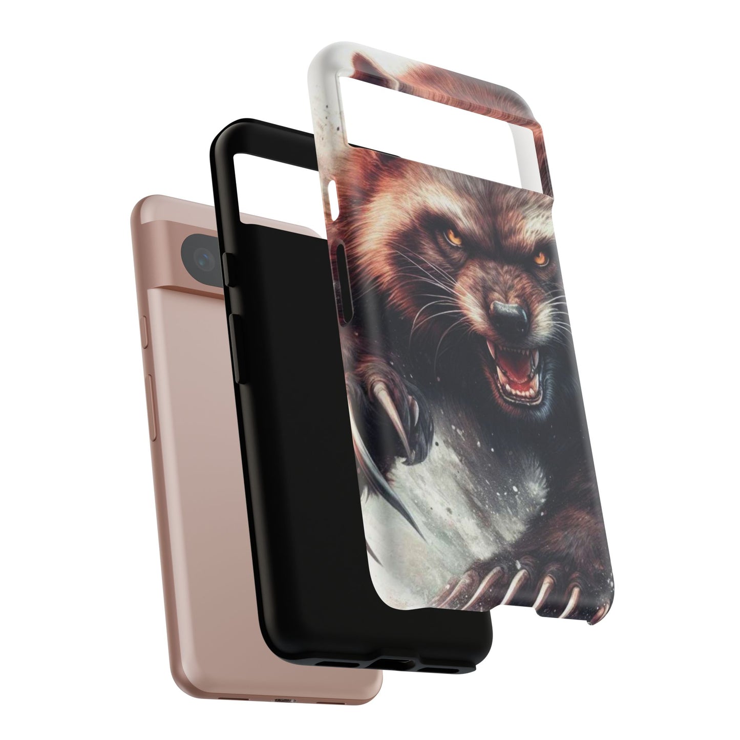 Wolverine snarling with claws out on a phone case.