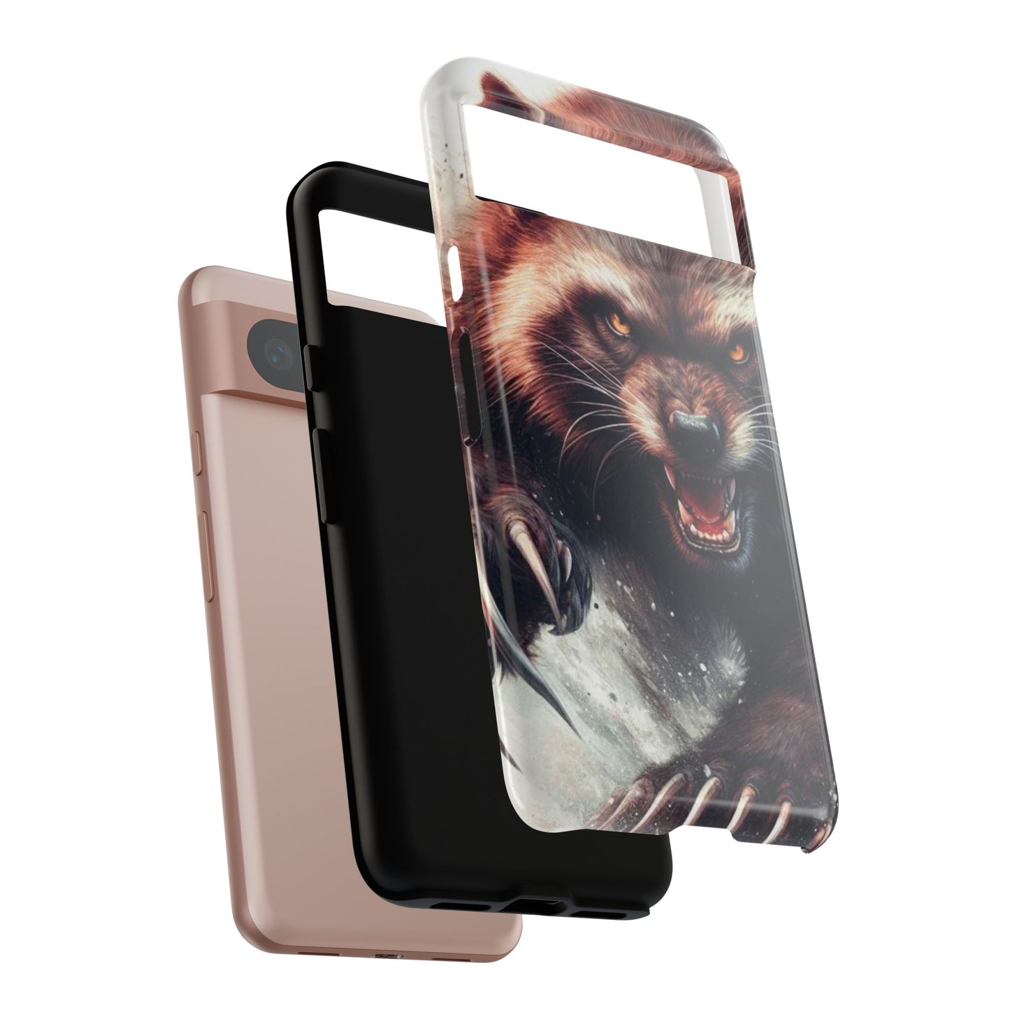 Wolverine snarling with claws out on a phone case.