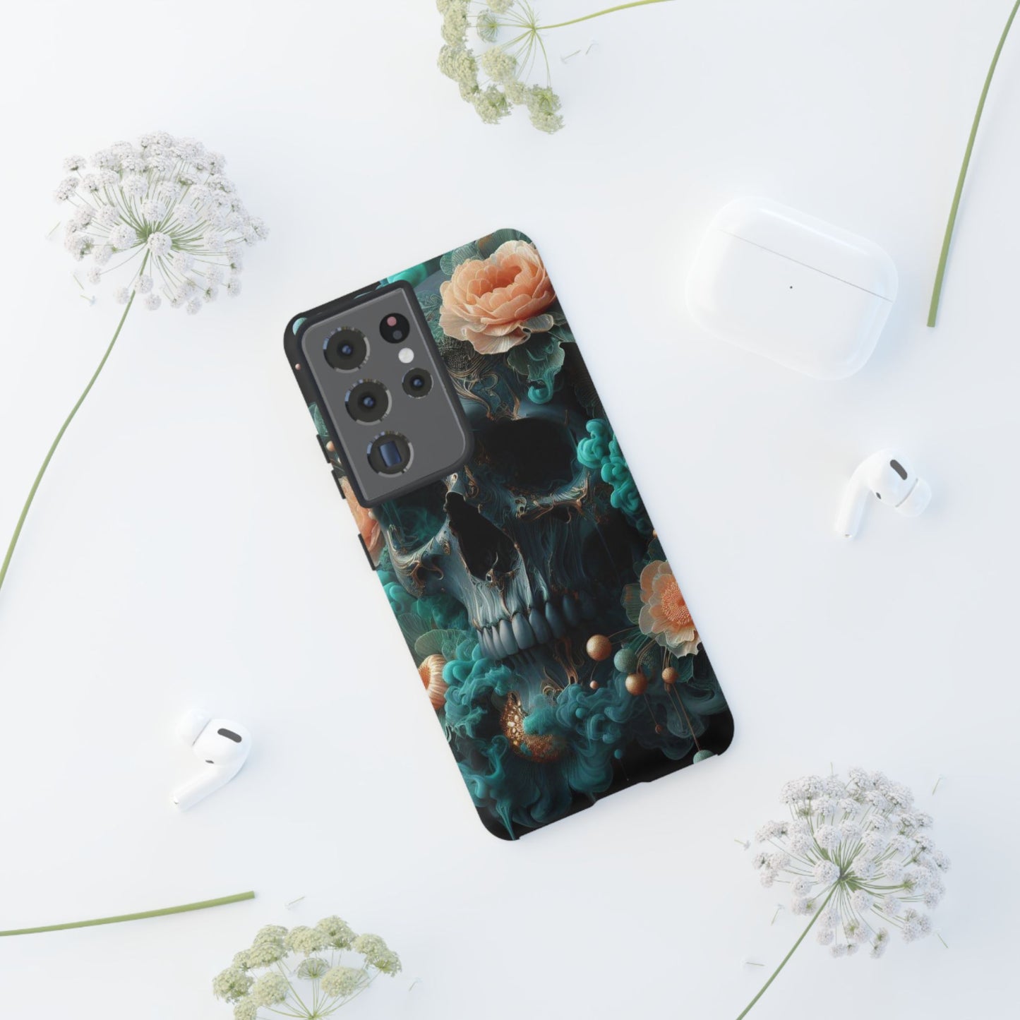 Tough Cases - teal skull