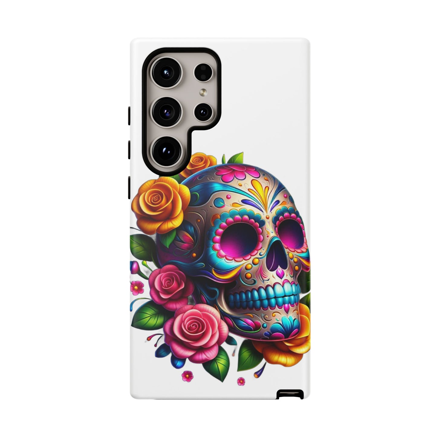 Phone Cases - Sugar Skull with Flowers Design