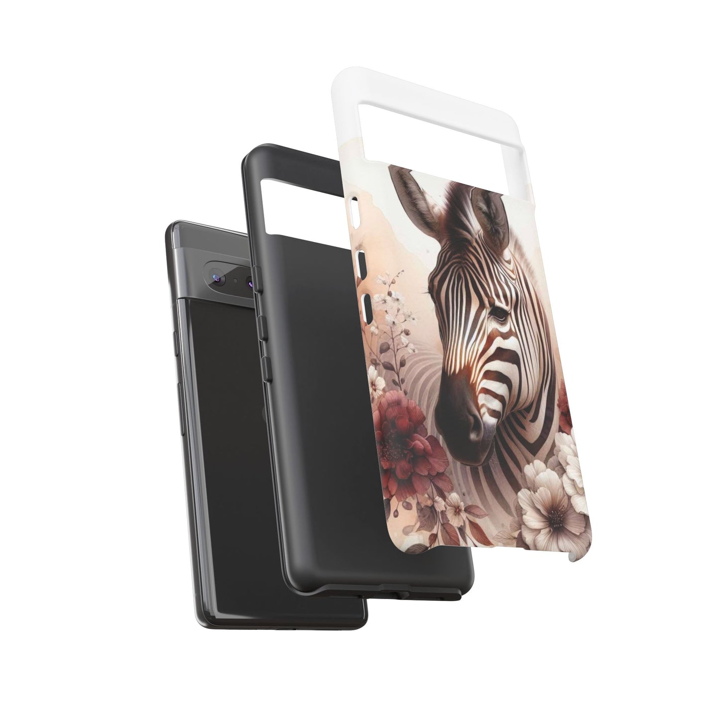 Phone Case Flower Frolicking Zebra Tough Case
