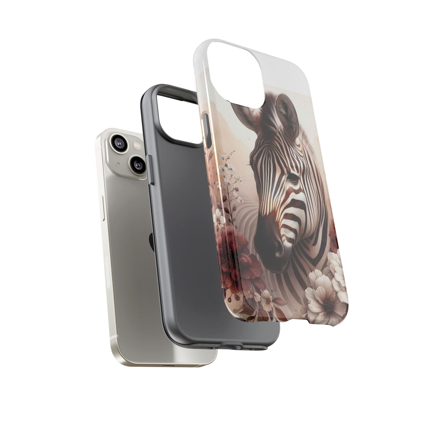 Phone Case Flower Frolicking Zebra Tough Case