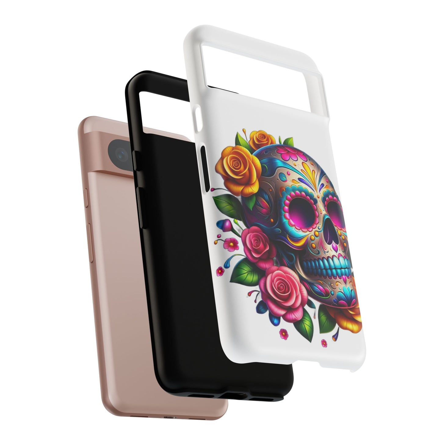 Phone Cases - Sugar Skull with Flowers Design