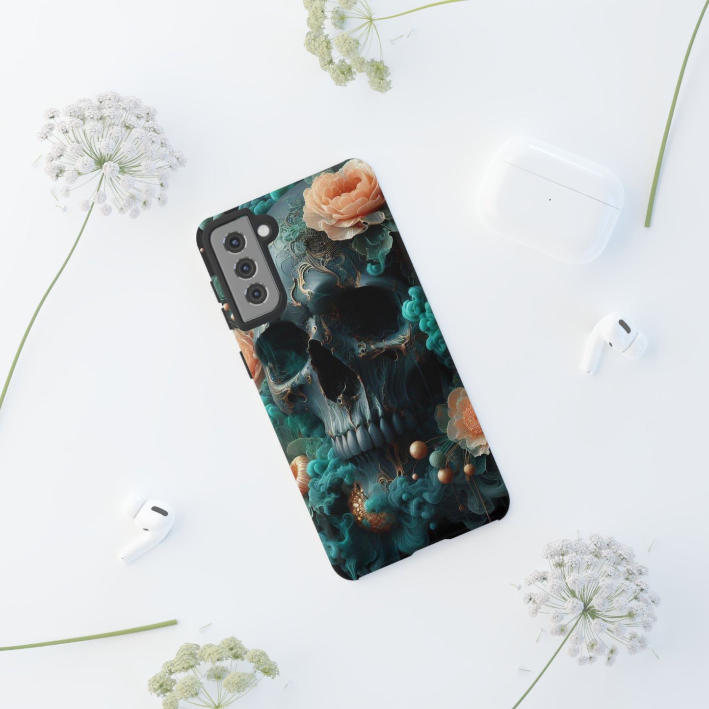 Tough Cases - teal skull