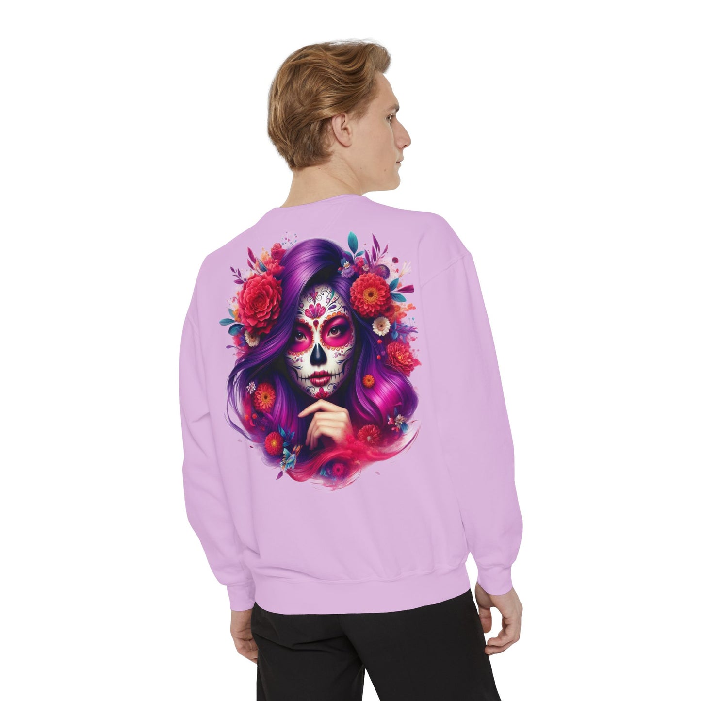 Sugar Skull Lady Thinking Sweatshirt
