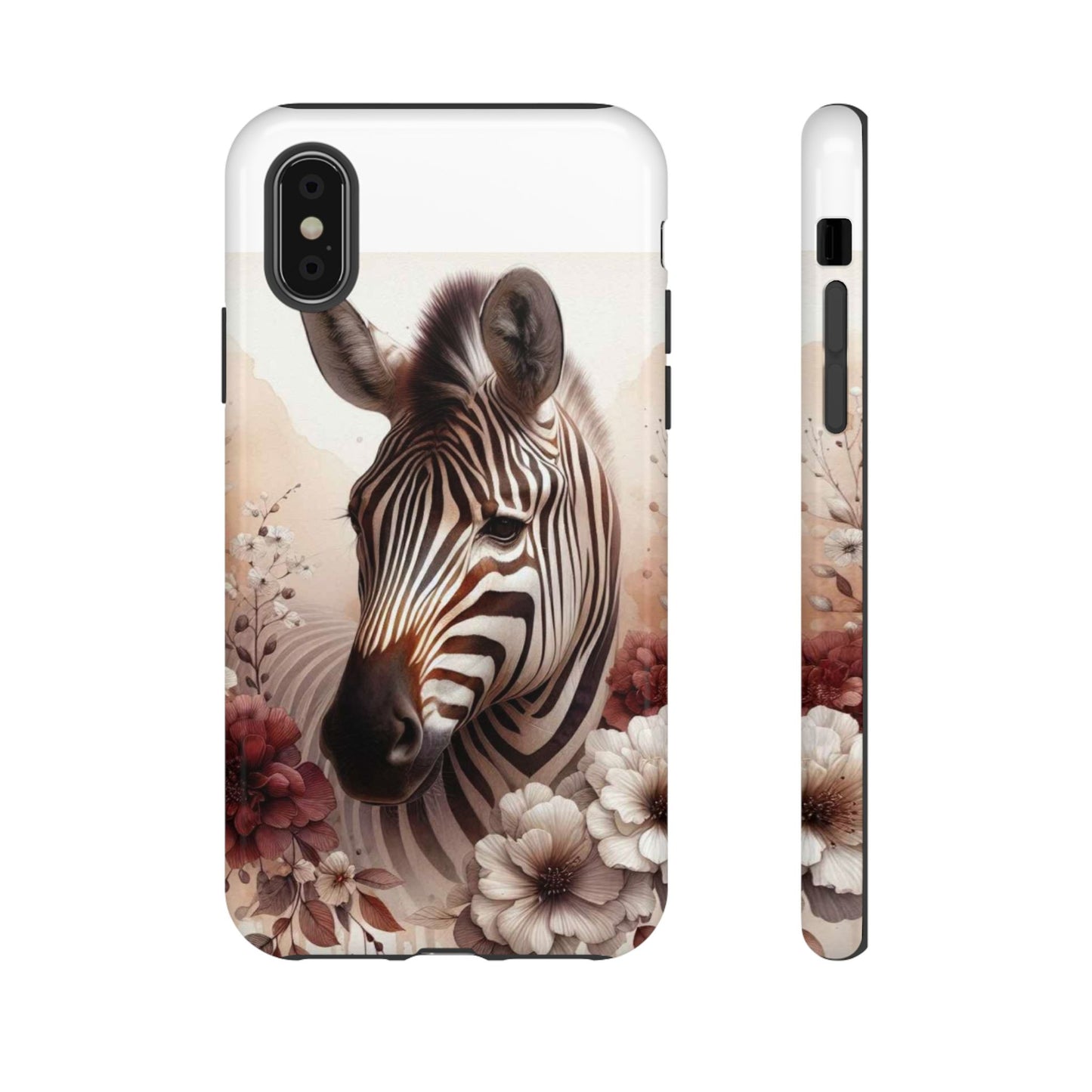 Phone Case Flower Frolicking Zebra Tough Case