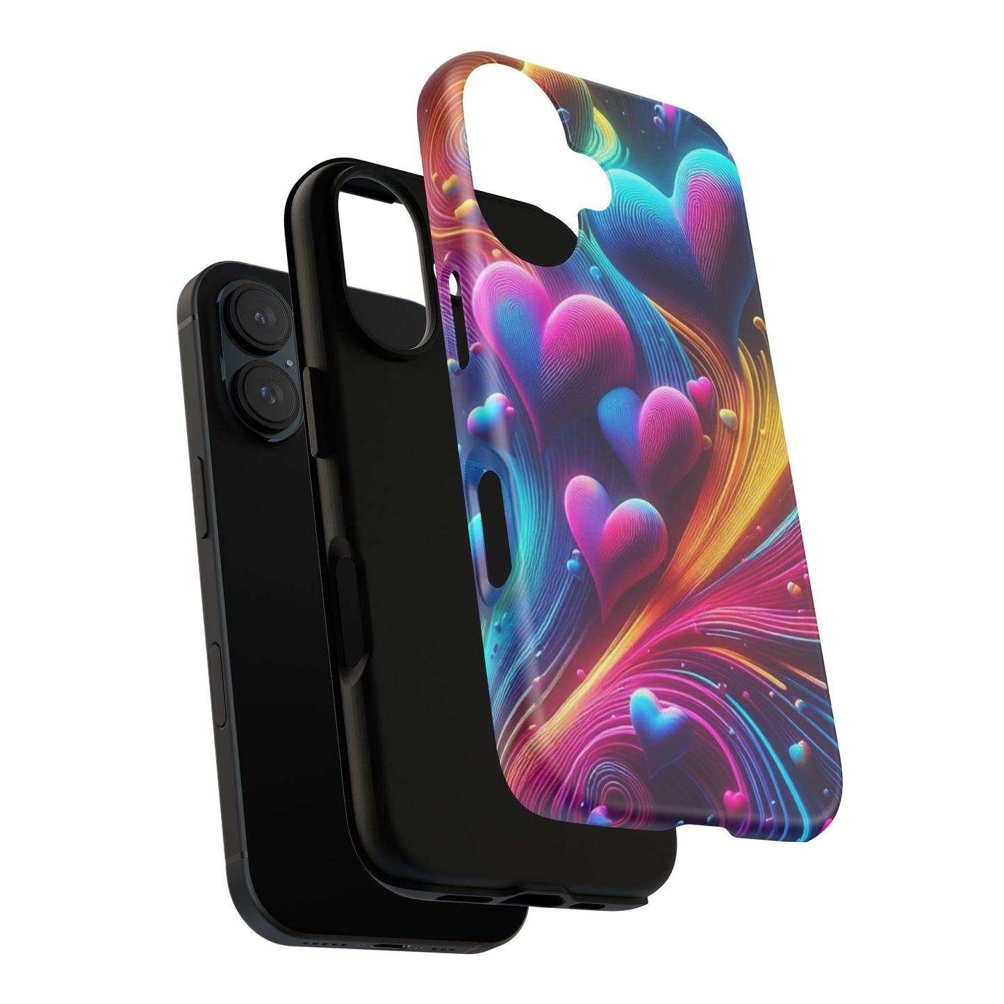 Phone Case - Floating Neon Hearts
