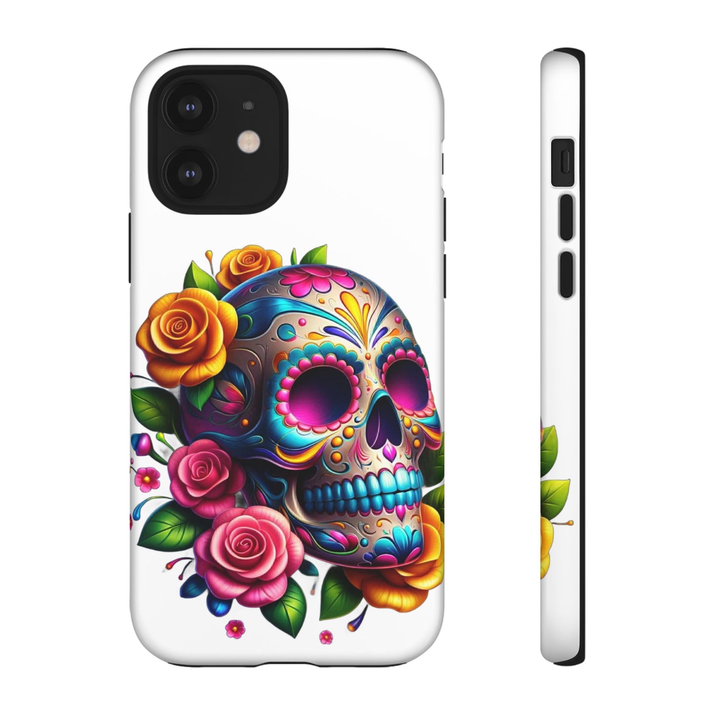 Phone Cases - Sugar Skull with Flowers Design