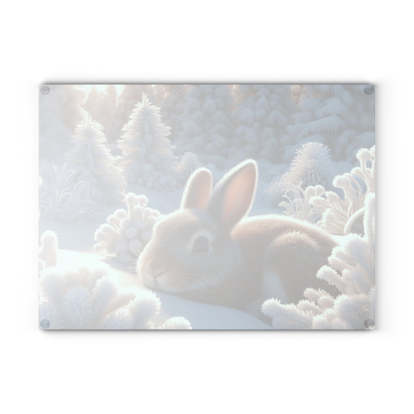 Glass Cutting Board - cottontail rabbit