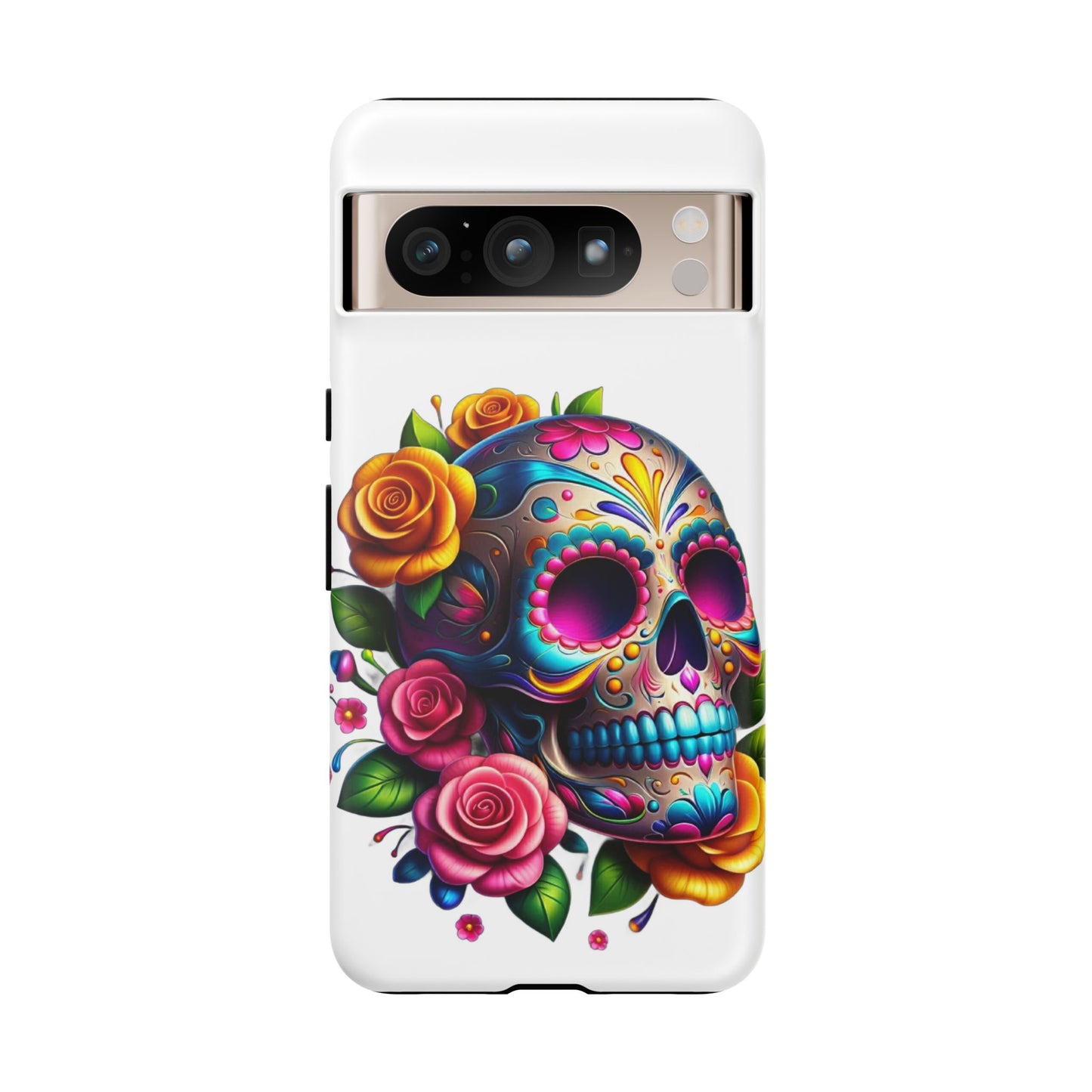 Phone Cases - Sugar Skull with Flowers Design