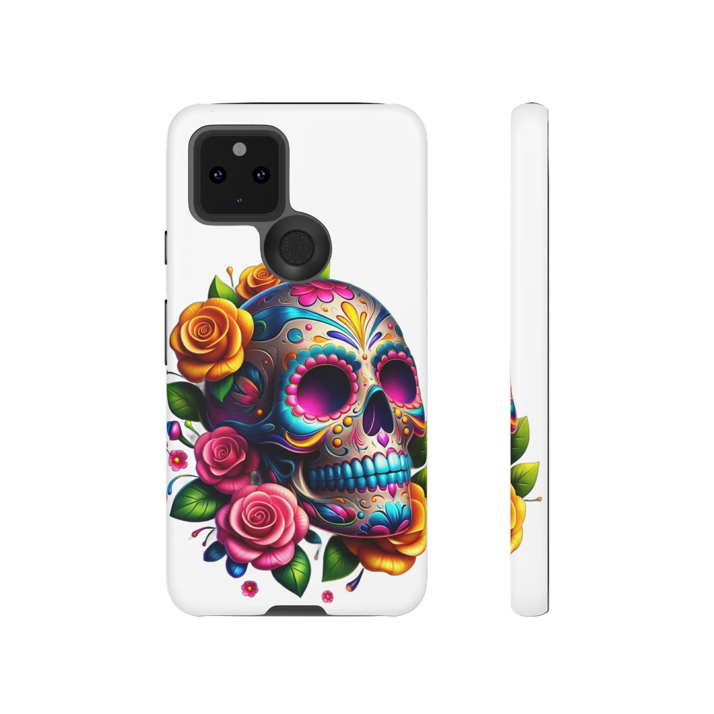 Phone Cases - Sugar Skull with Flowers Design