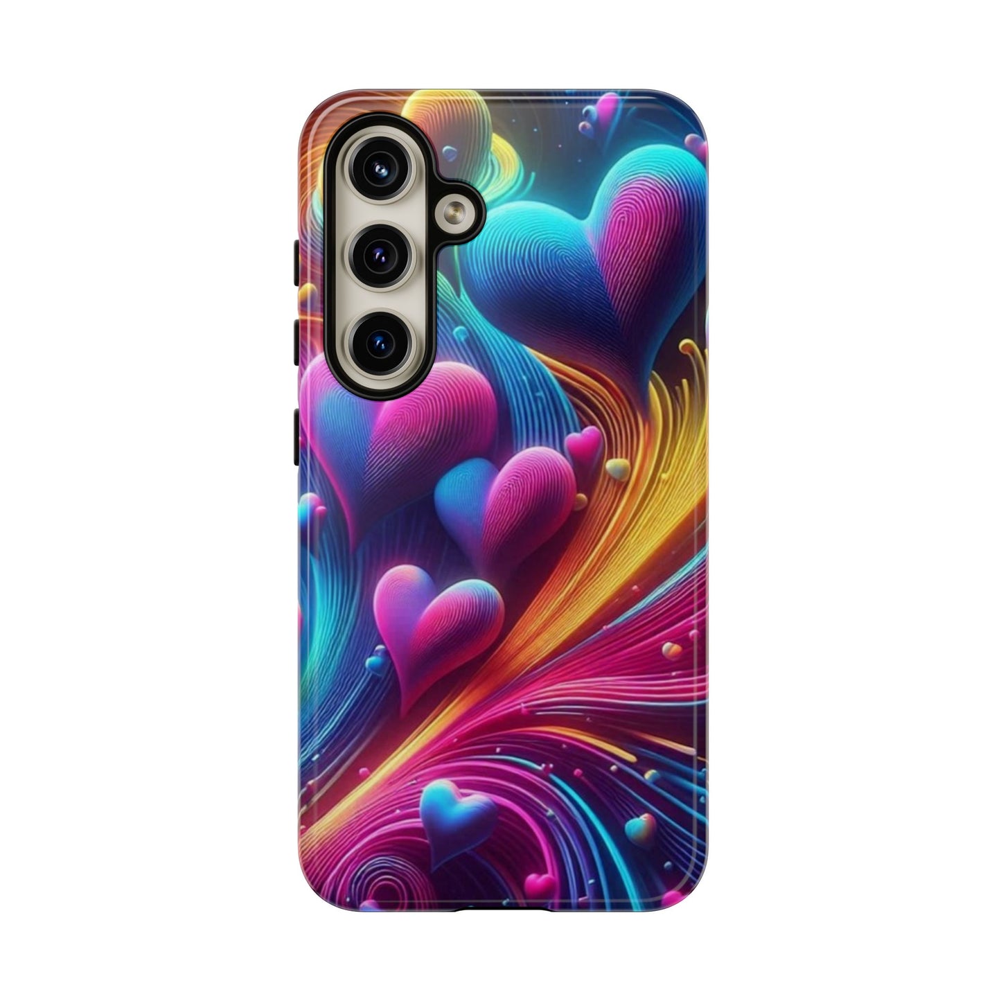 Phone Case - Floating Neon Hearts