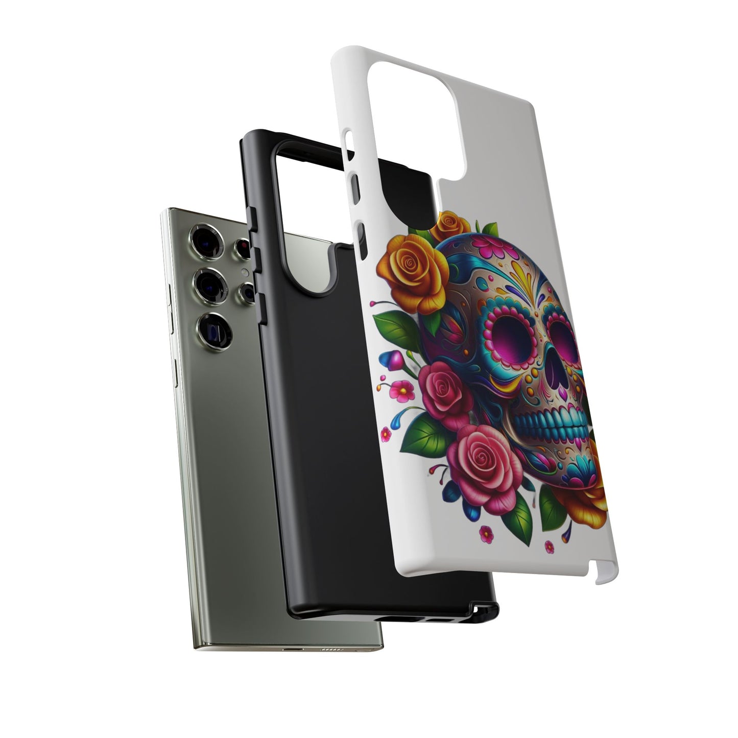 Phone Cases - Sugar Skull with Flowers Design