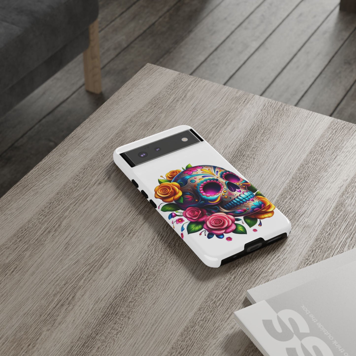 Phone Cases - Sugar Skull with Flowers Design