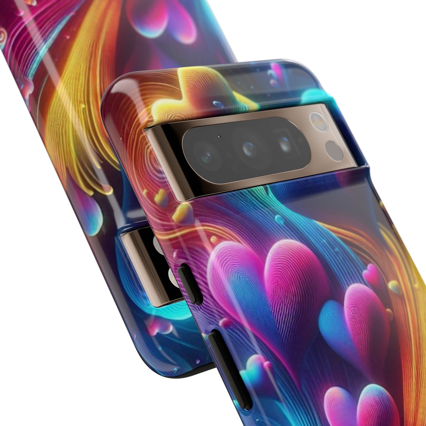 Phone Case - Floating Neon Hearts