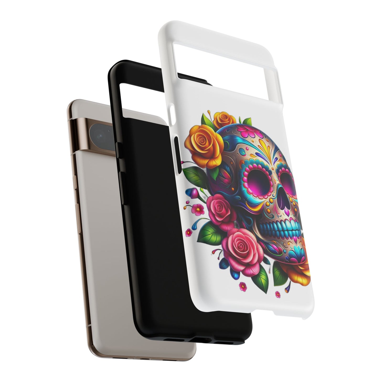 Phone Cases - Sugar Skull with Flowers Design