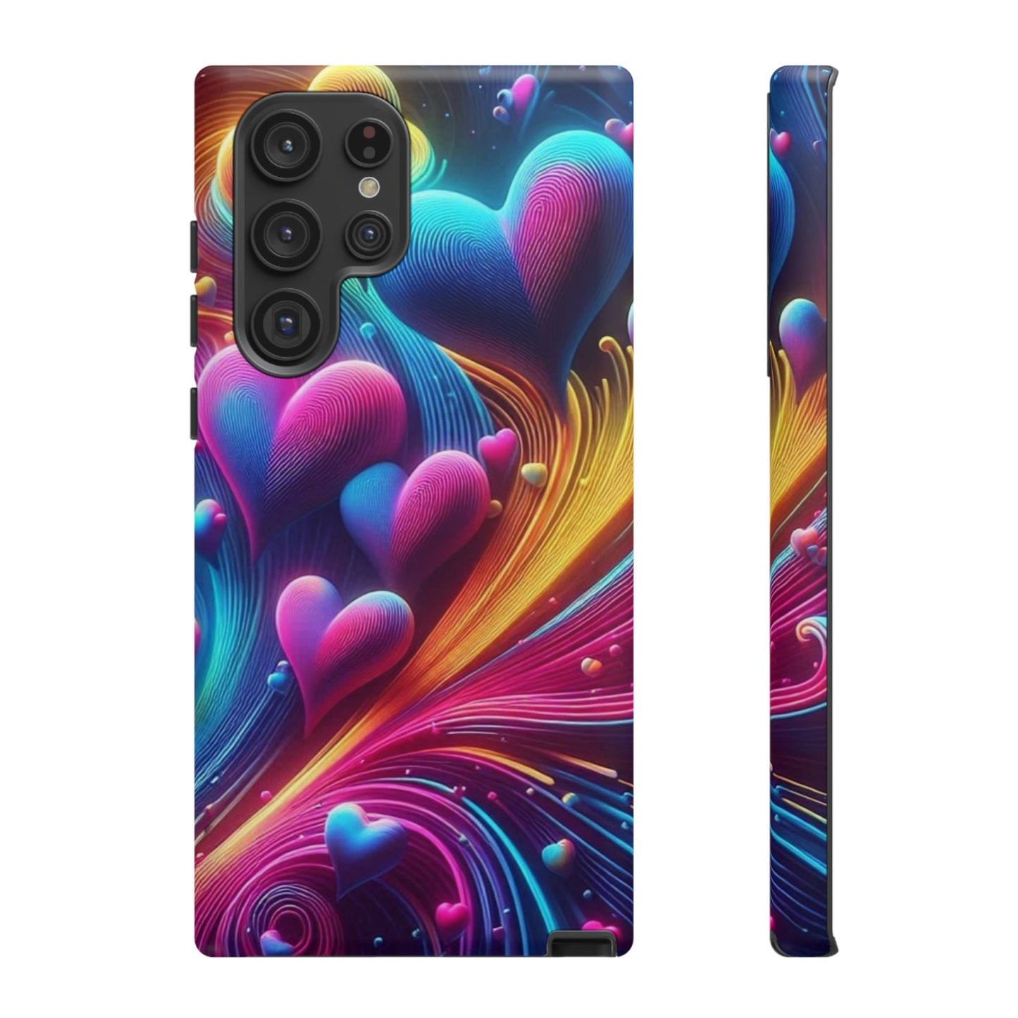 Phone Case - Floating Neon Hearts