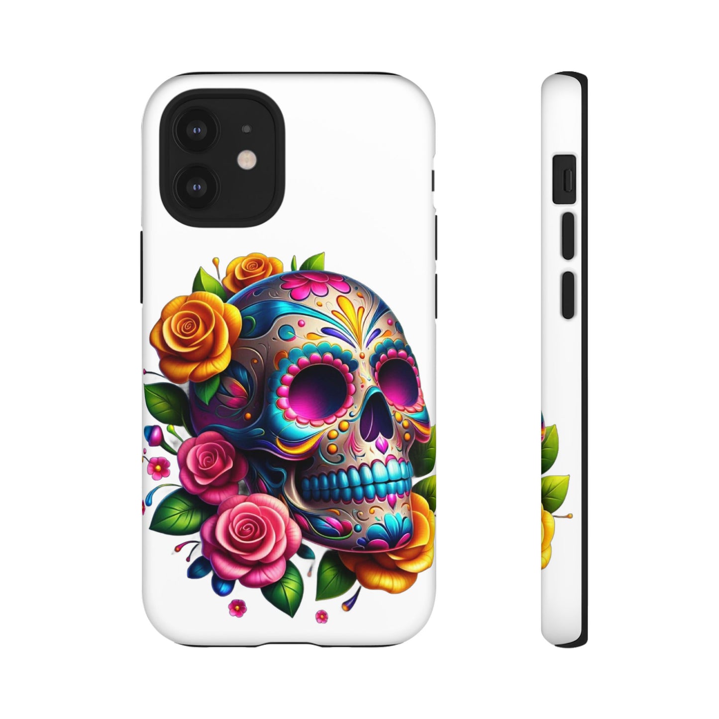 Phone Cases - Sugar Skull with Flowers Design