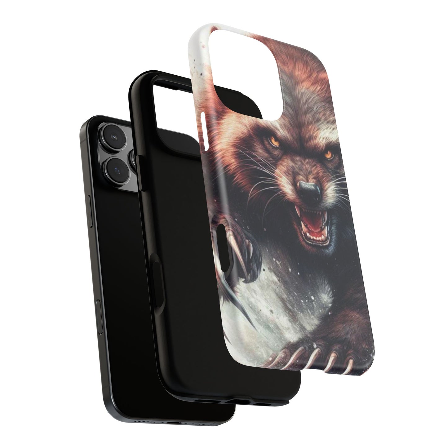 Wolverine snarling with claws out on a phone case.