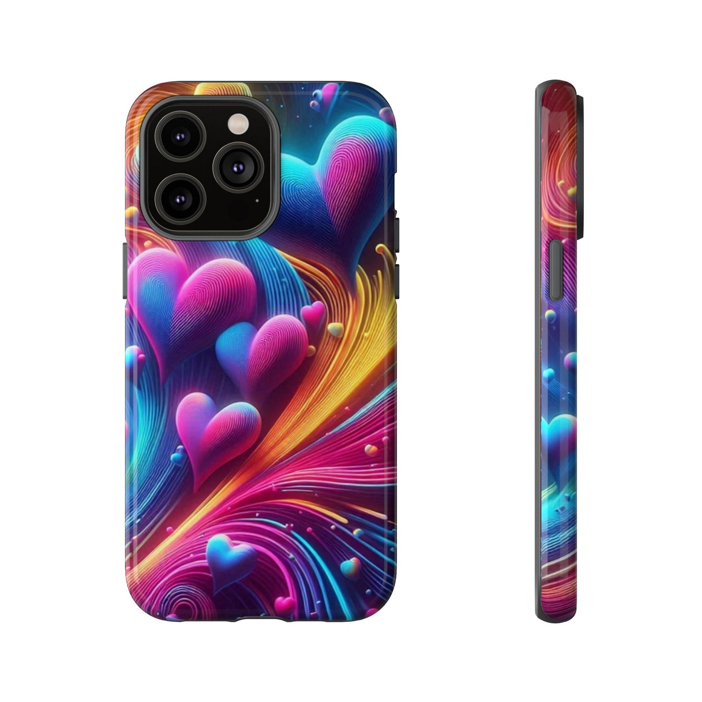 Phone Case - Floating Neon Hearts