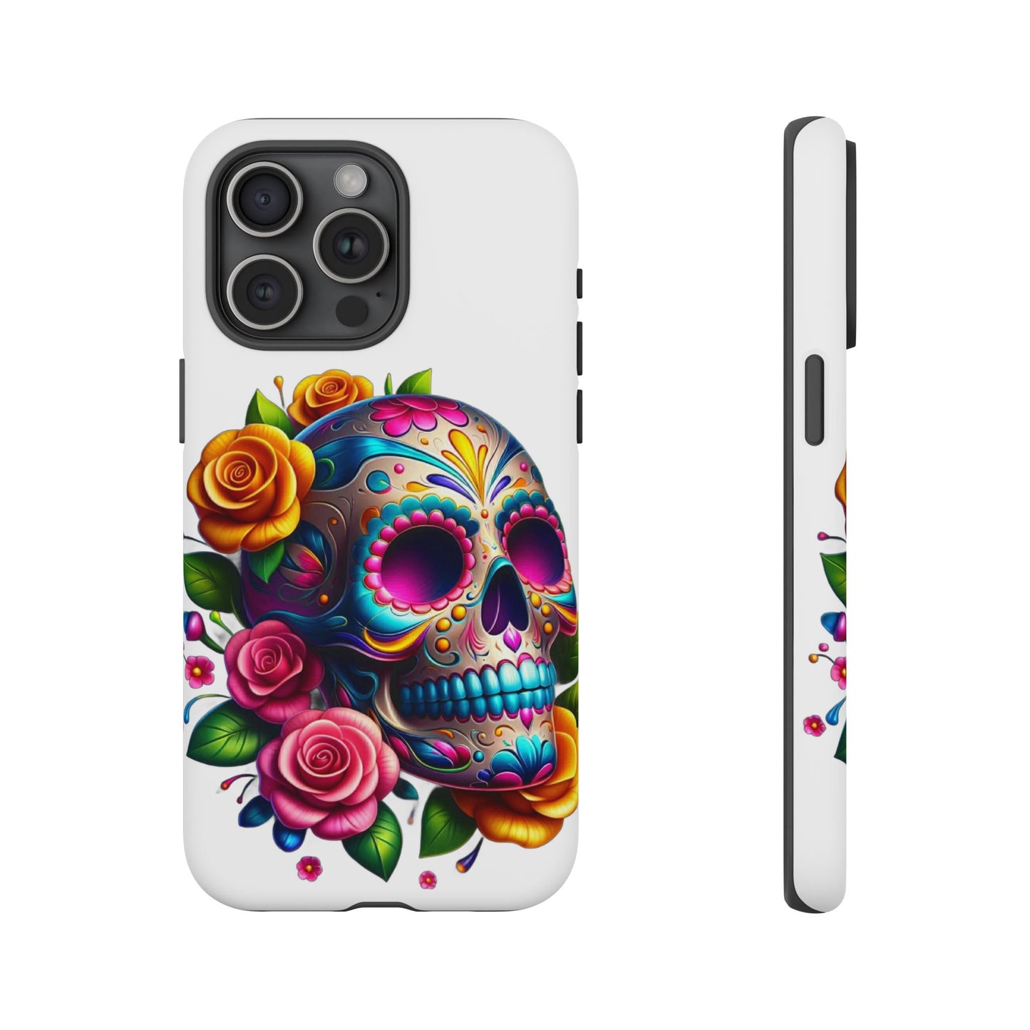 Phone Cases - Sugar Skull with Flowers Design