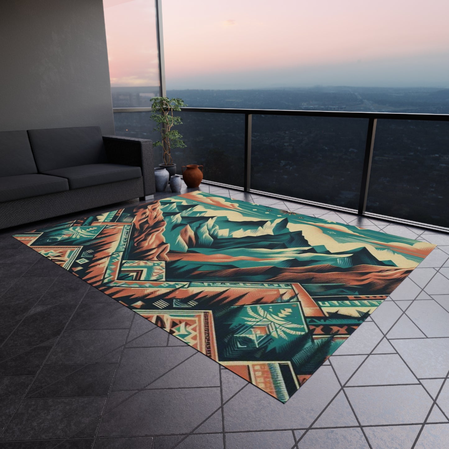 Outdoor Rug - native print
