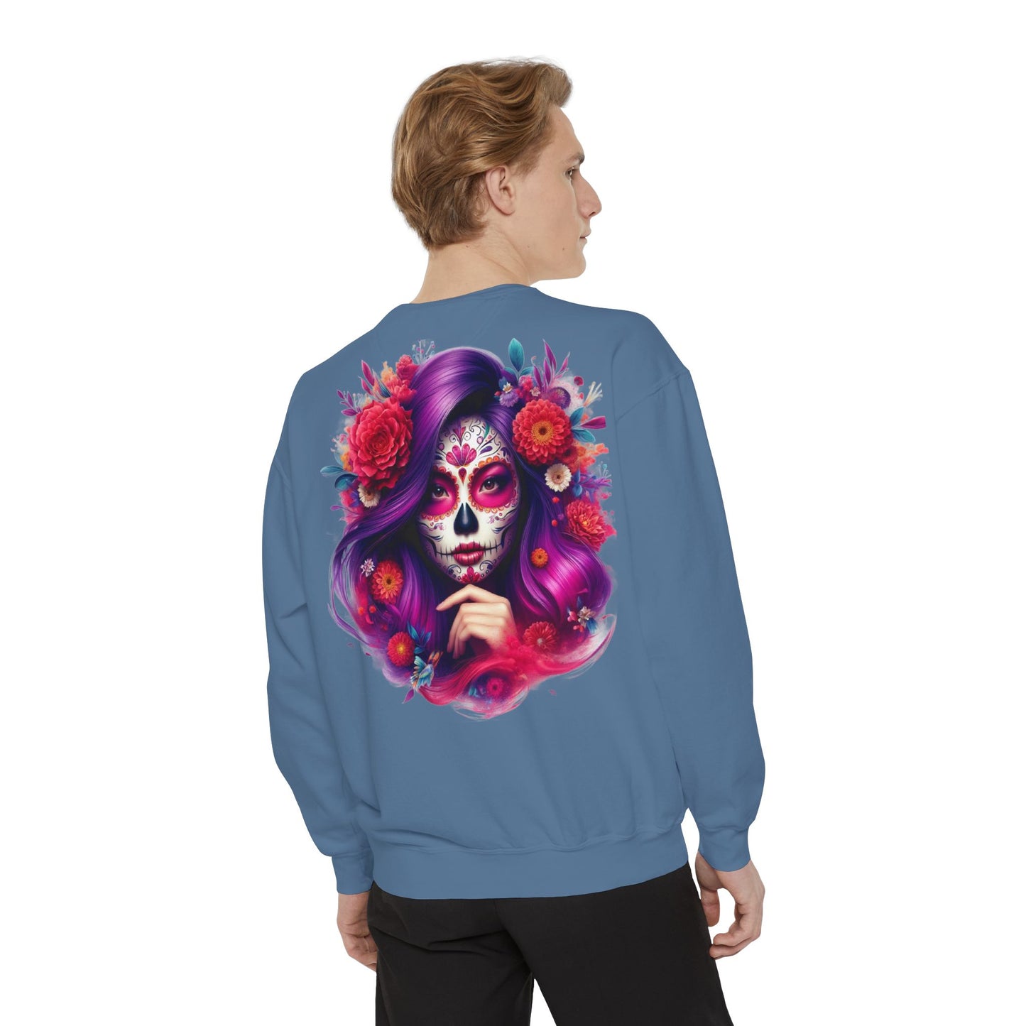 Sugar Skull Lady Thinking Sweatshirt