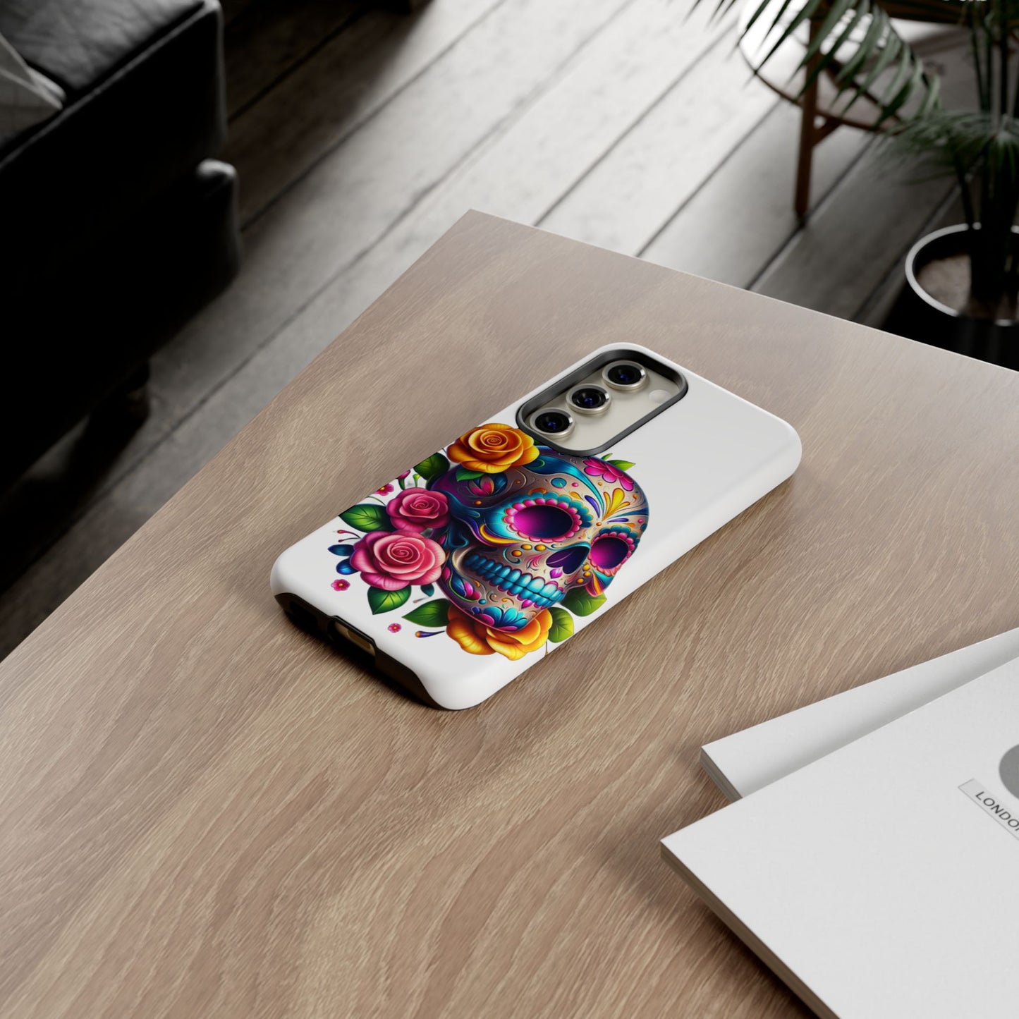 Phone Cases - Sugar Skull with Flowers Design