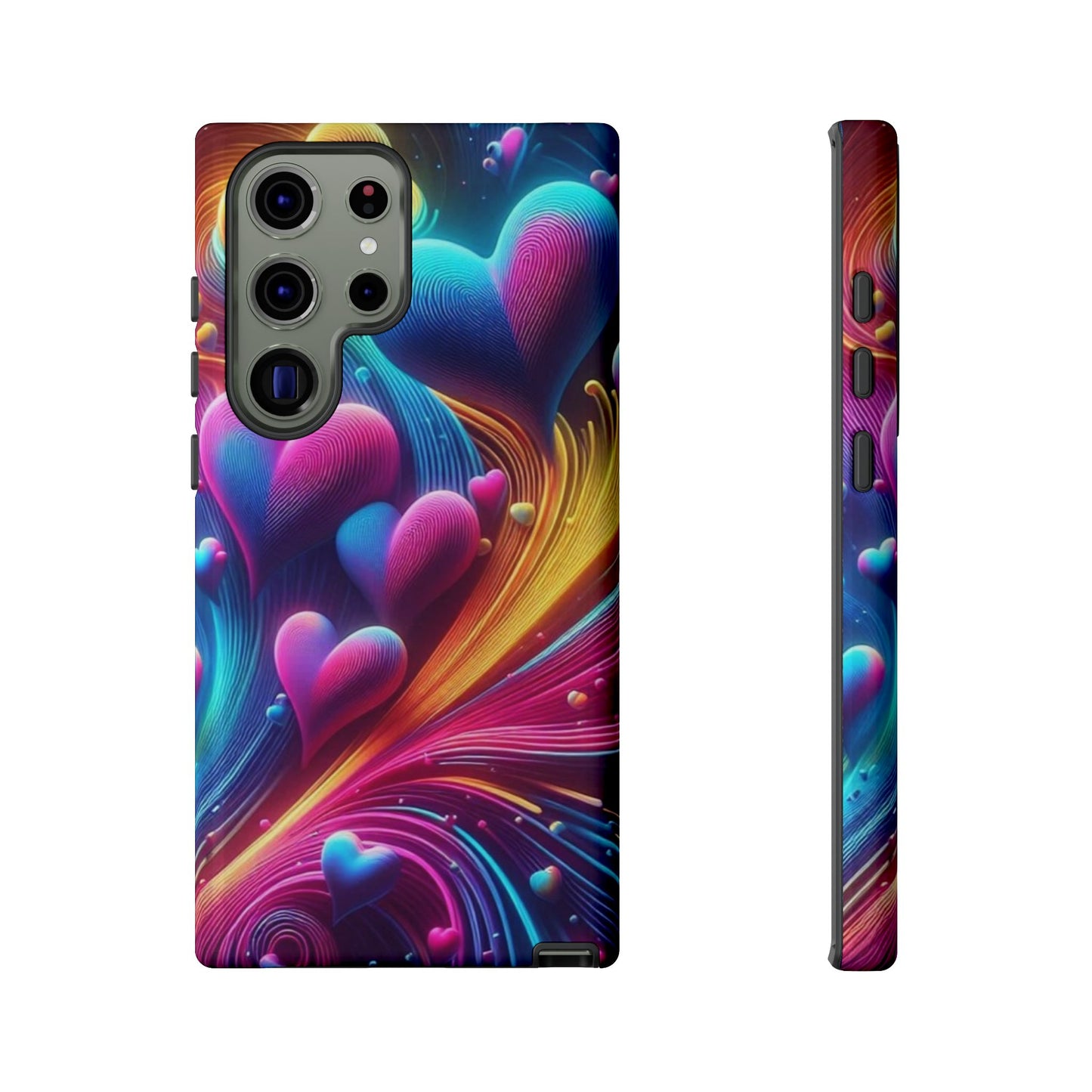 Phone Case - Floating Neon Hearts