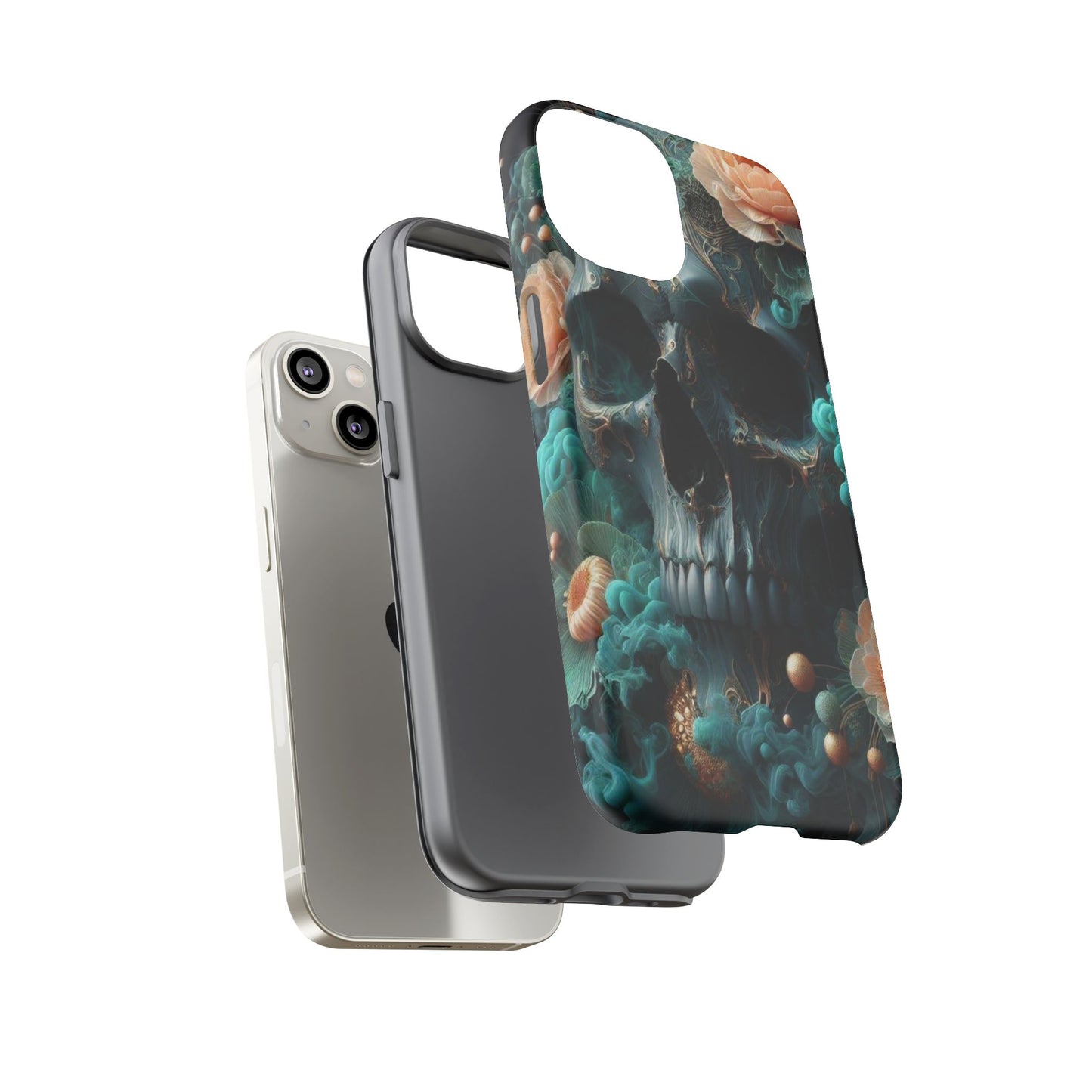 Tough Cases - teal skull
