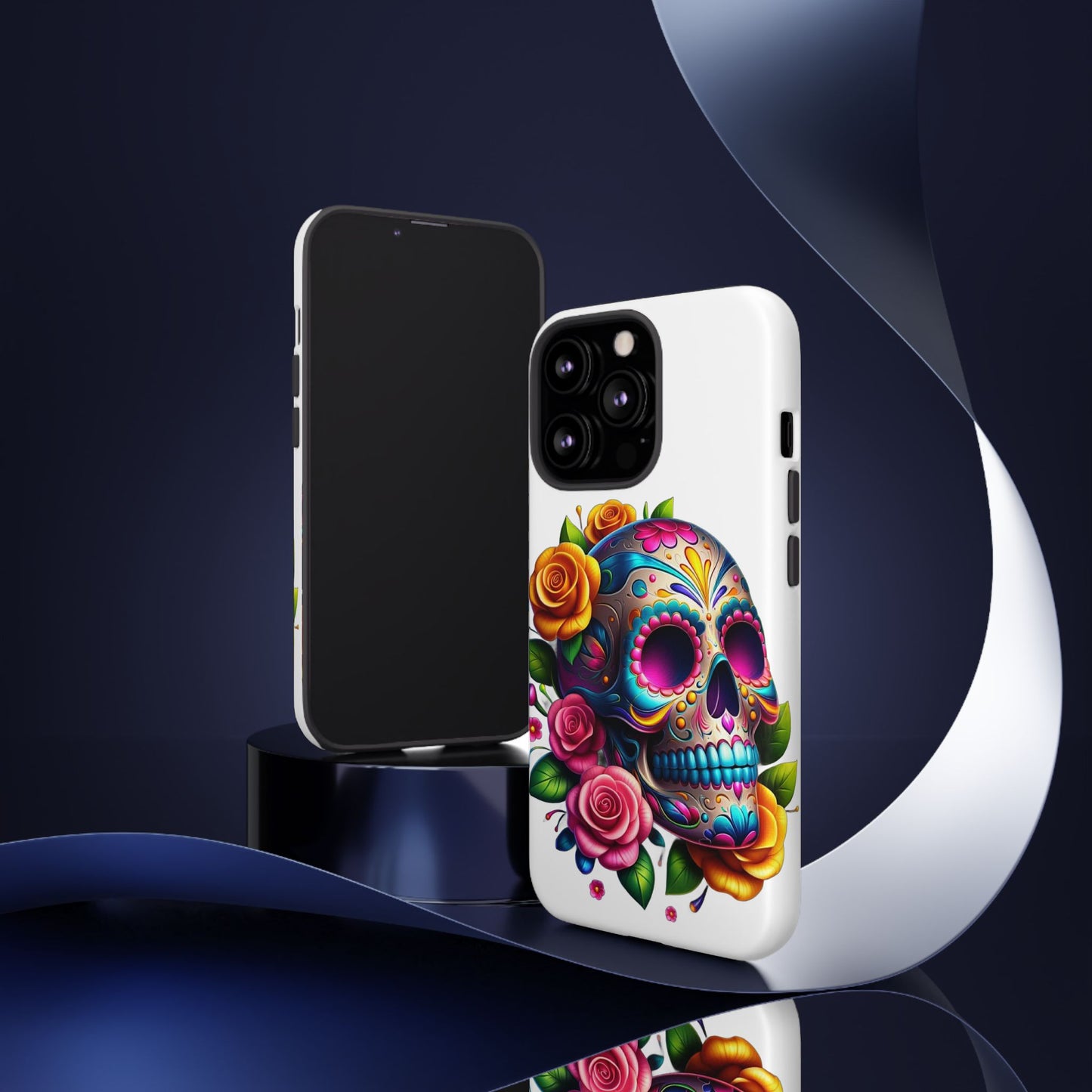 Phone Cases - Sugar Skull with Flowers Design
