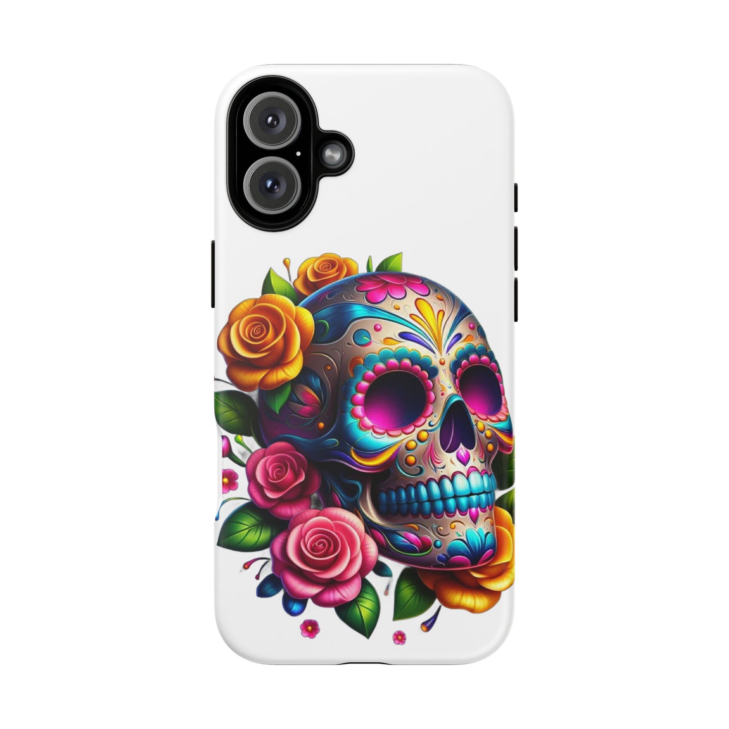 Phone Cases - Sugar Skull with Flowers Design