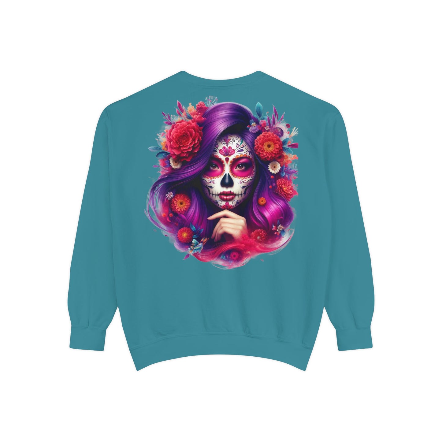 Sugar Skull Lady Thinking Sweatshirt