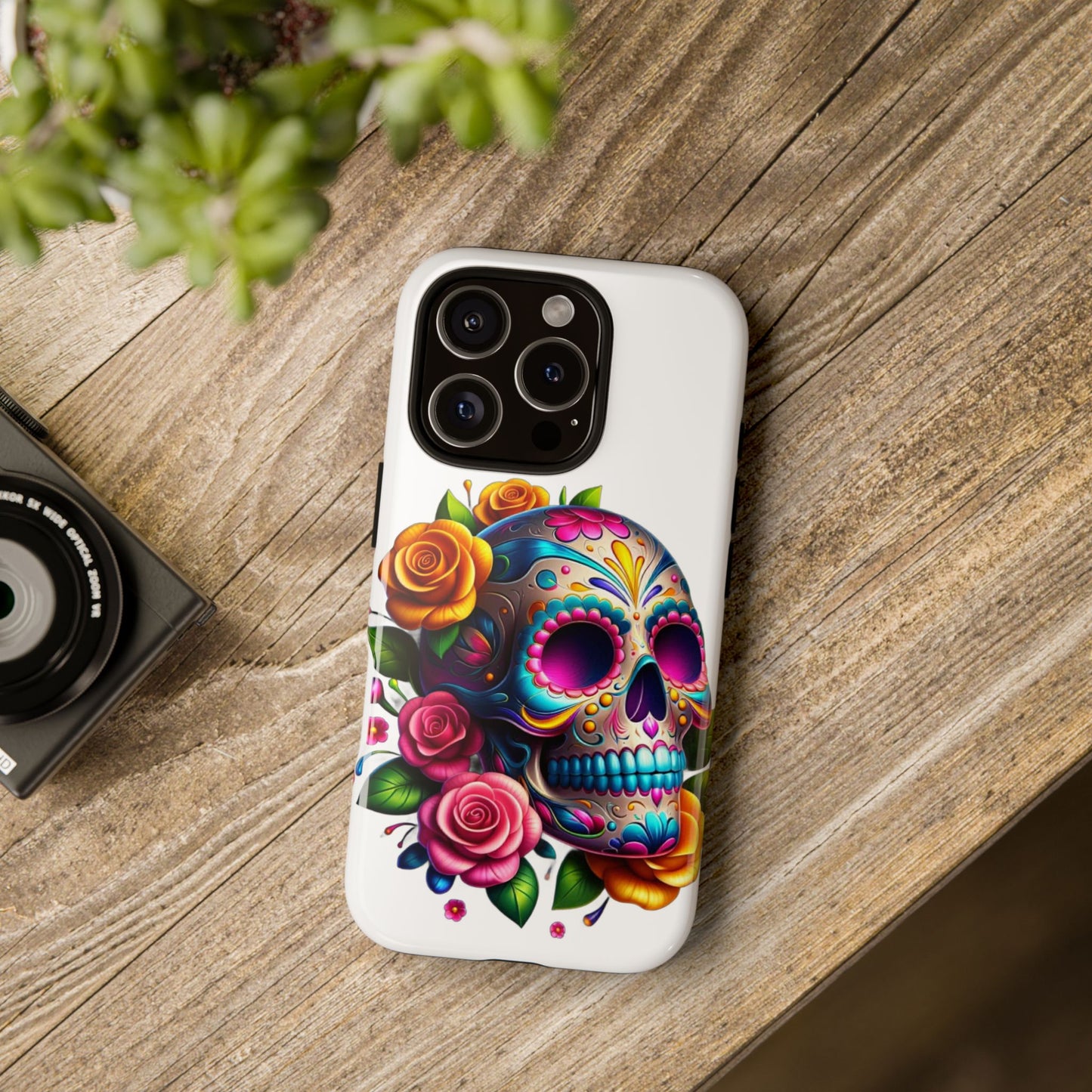 Phone Cases - Sugar Skull with Flowers Design