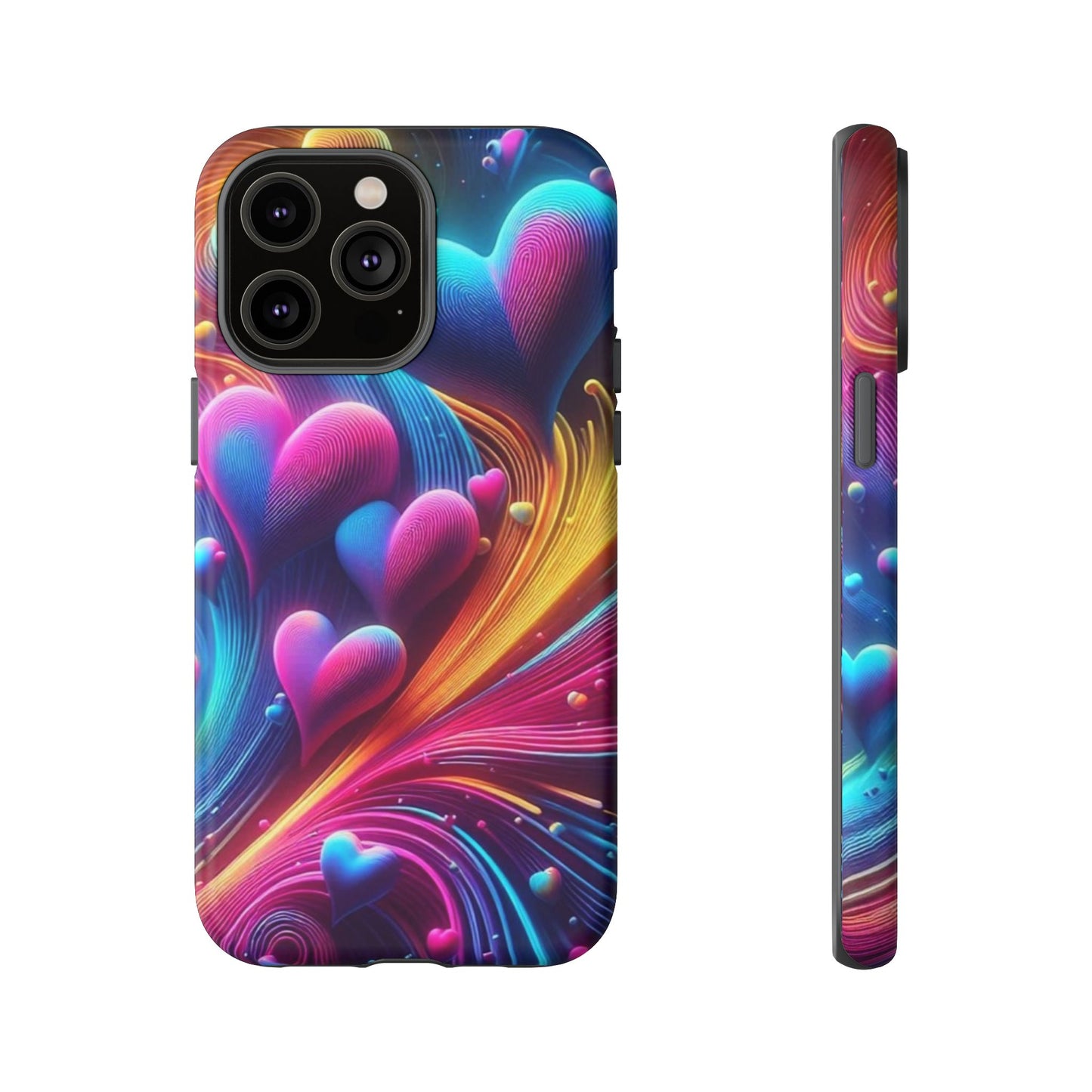 Phone Case - Floating Neon Hearts