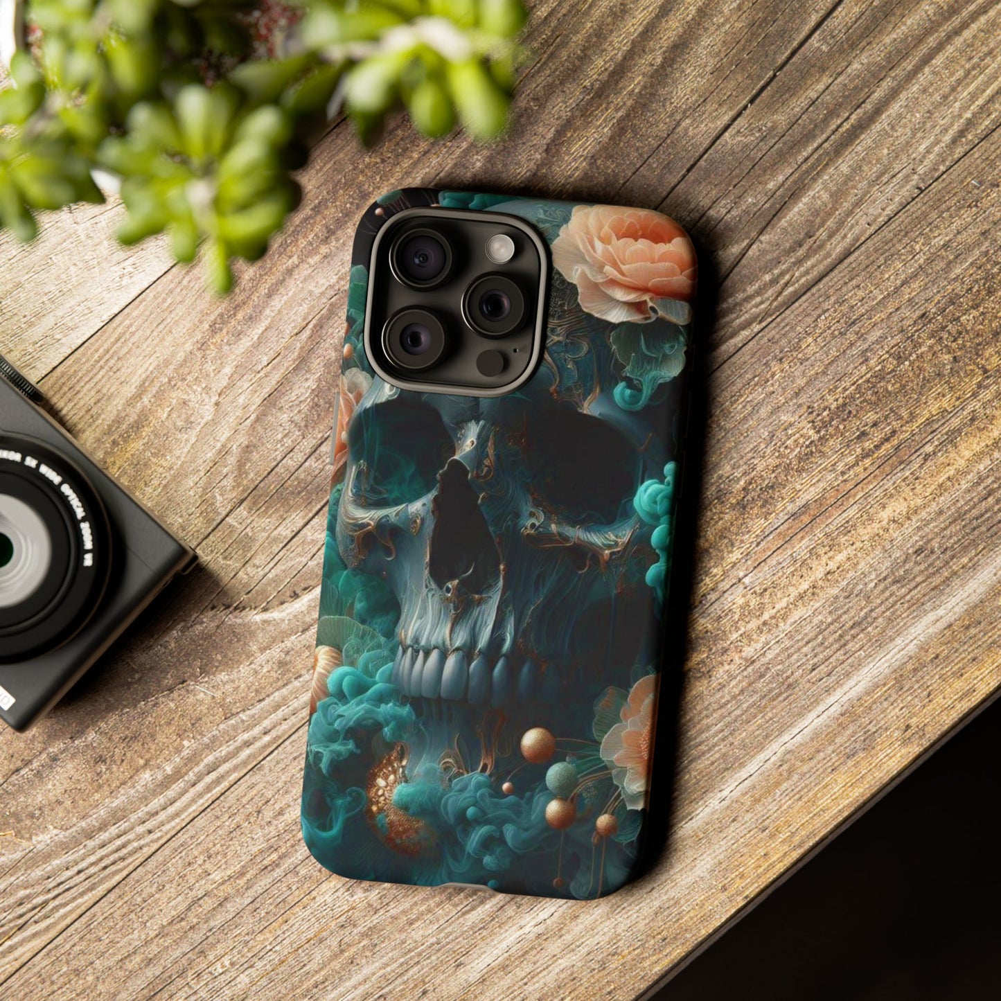 Tough Cases - teal skull