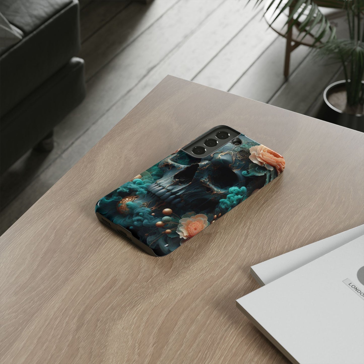 Tough Cases - teal skull