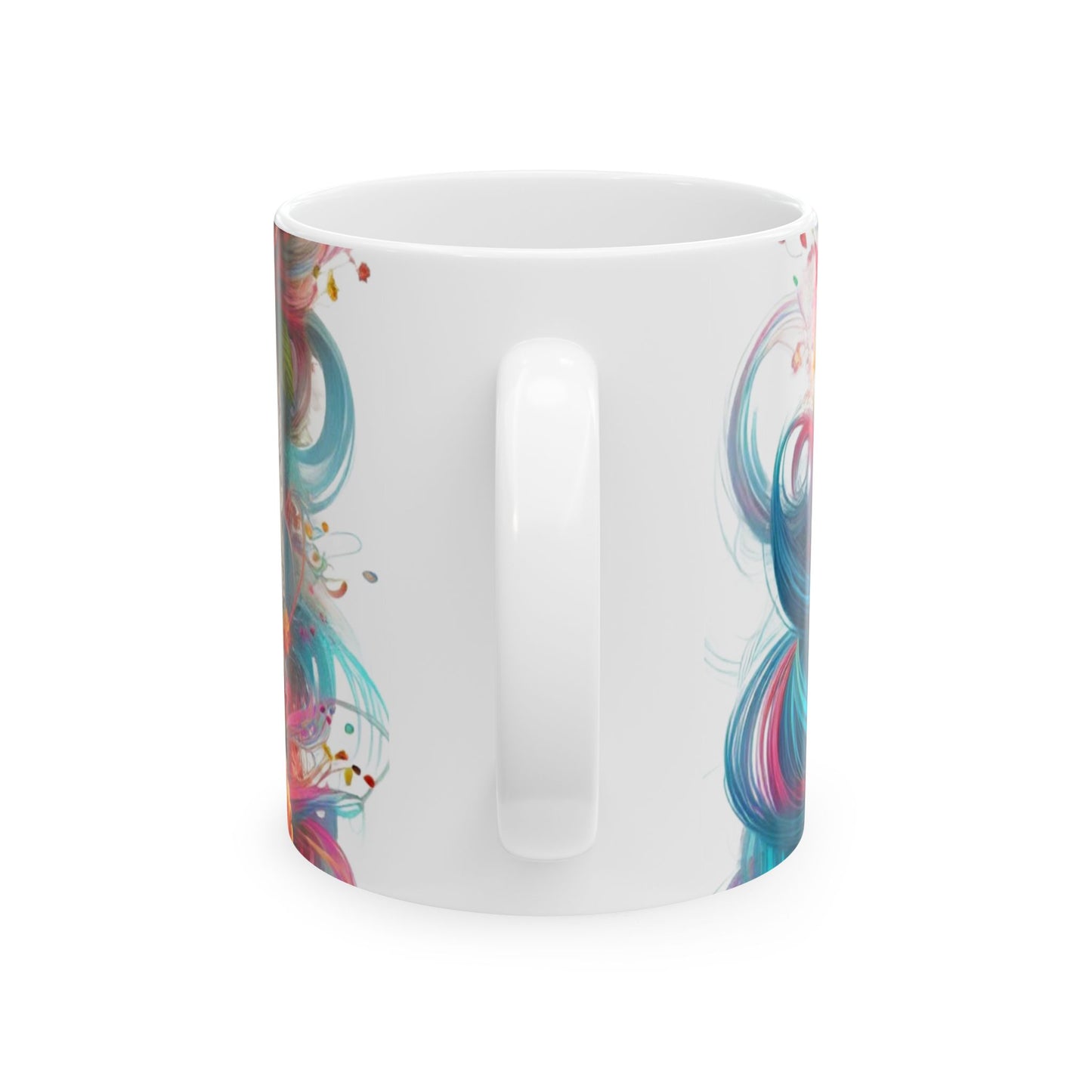 Mug - Teal Sugar Skull Lady Ceramic Mug (11oz, 15oz)