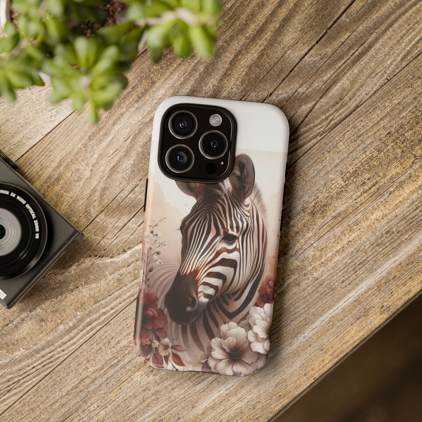 Phone Case Flower Frolicking Zebra Tough Case