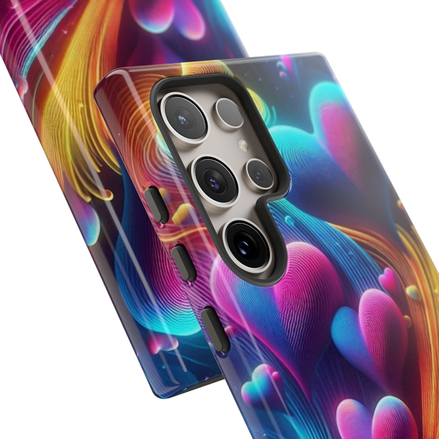 Phone Case - Floating Neon Hearts