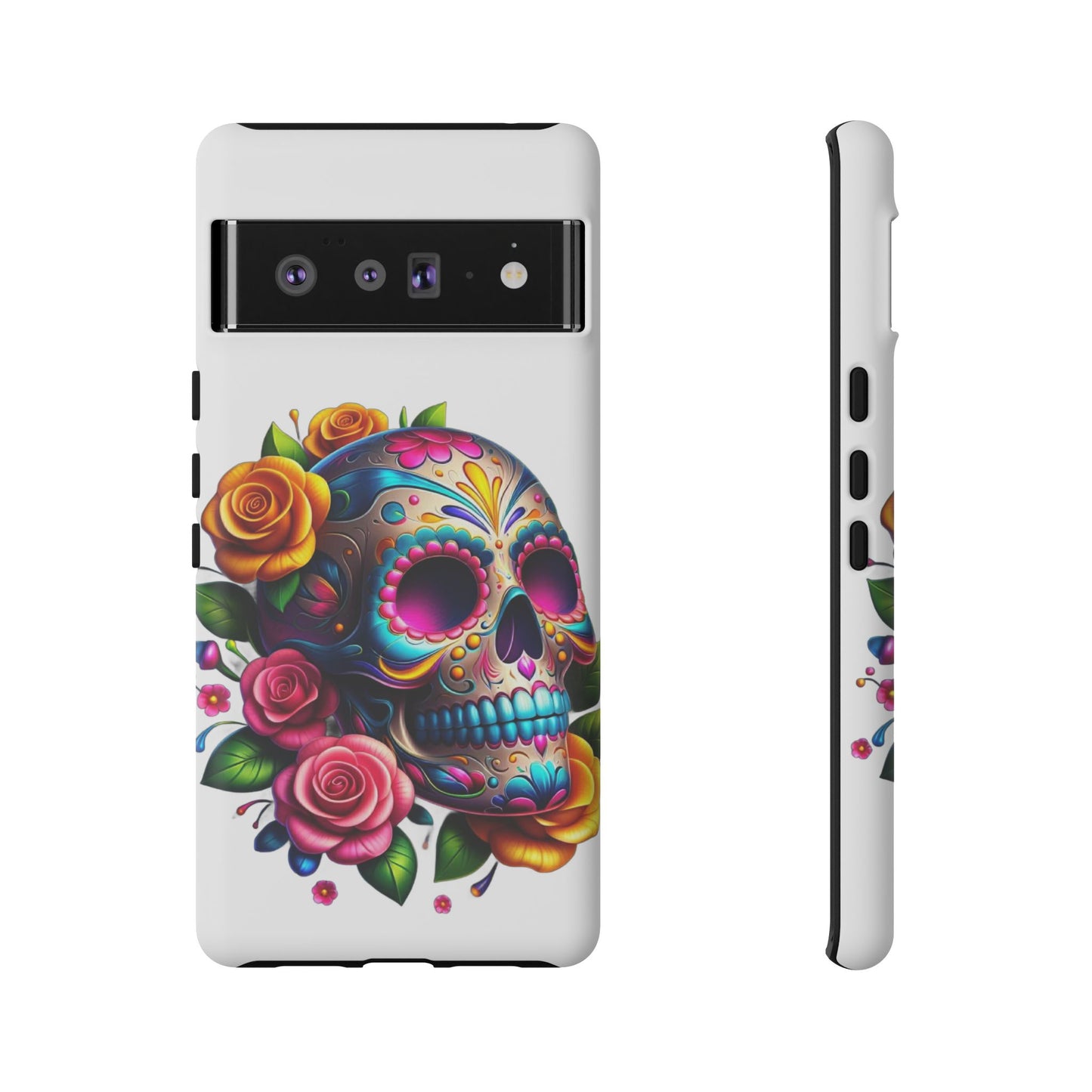 Phone Cases - Sugar Skull with Flowers Design