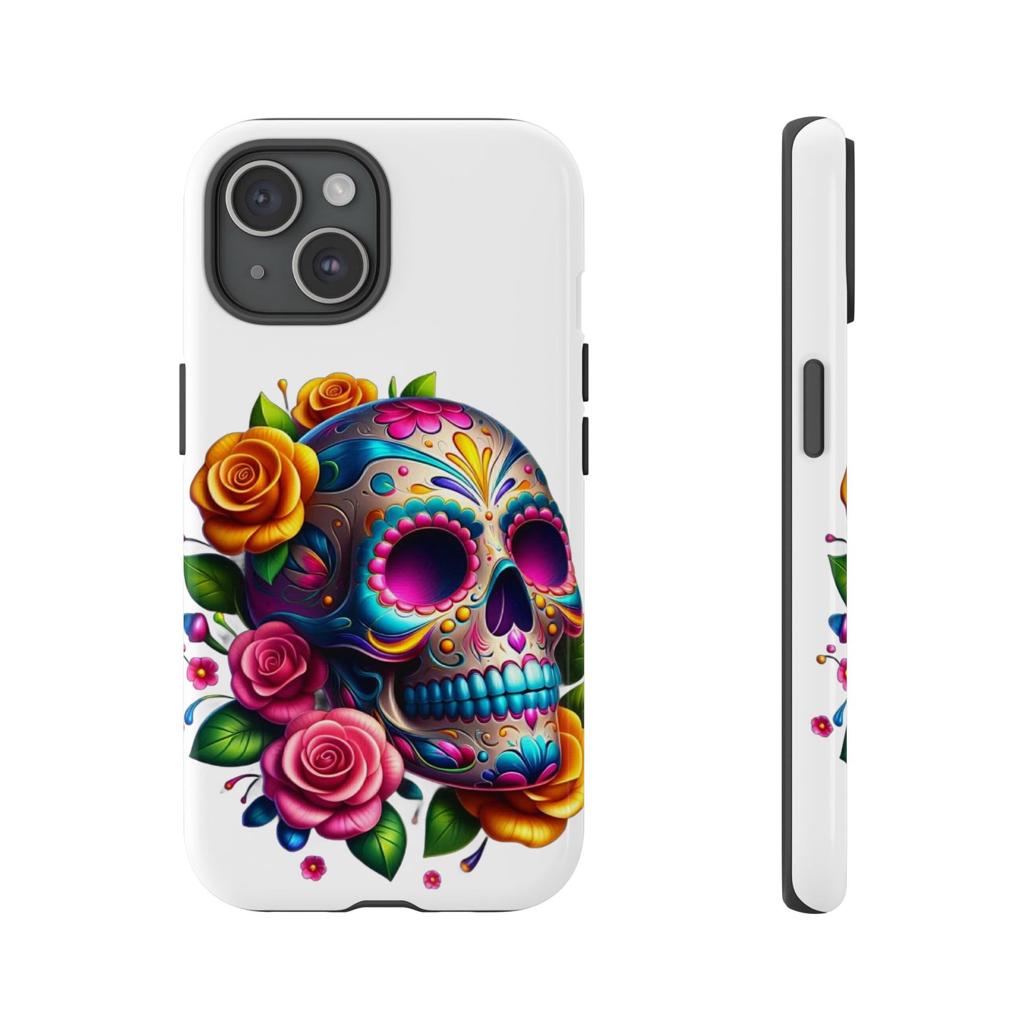 Phone Cases - Sugar Skull with Flowers Design
